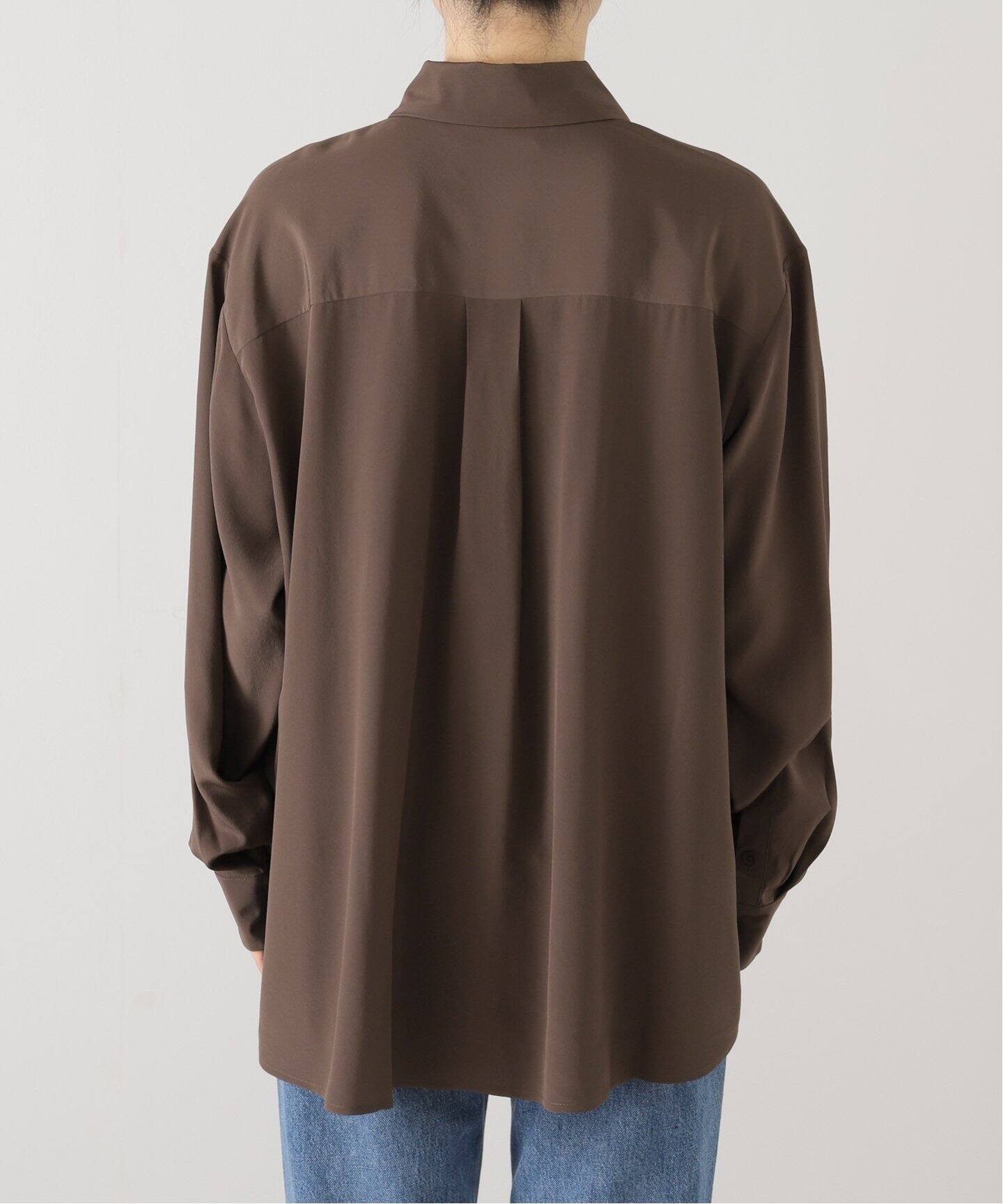 MATTEAU/マトー】LONG SLEEVE SILK SHIRT（シャツ／ブラウス