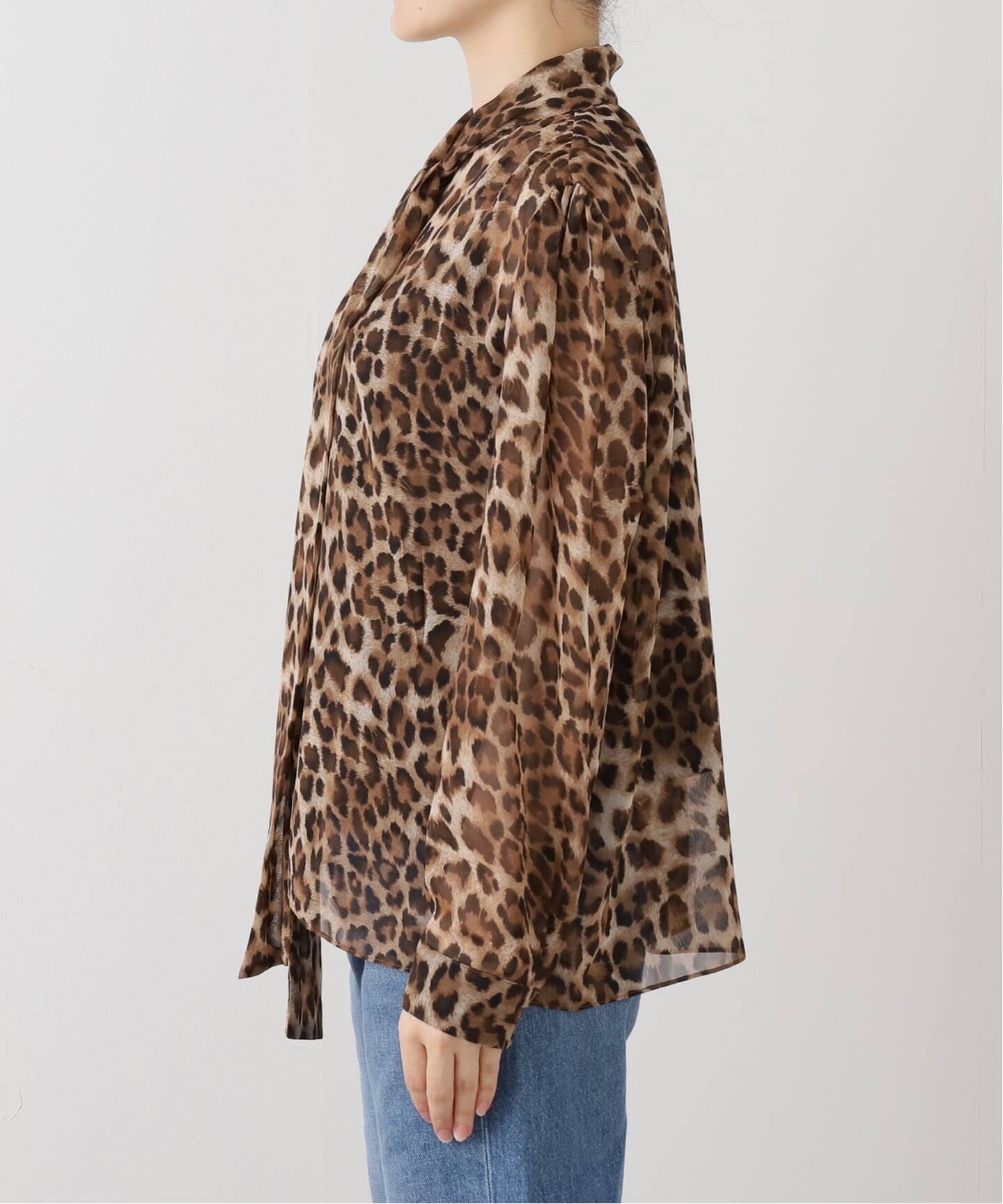 シャツ/ブラウス(半袖/袖なし) Leopard pattern blouse レオパード柄半袖ブラウス (R_036) | ANIGARA
