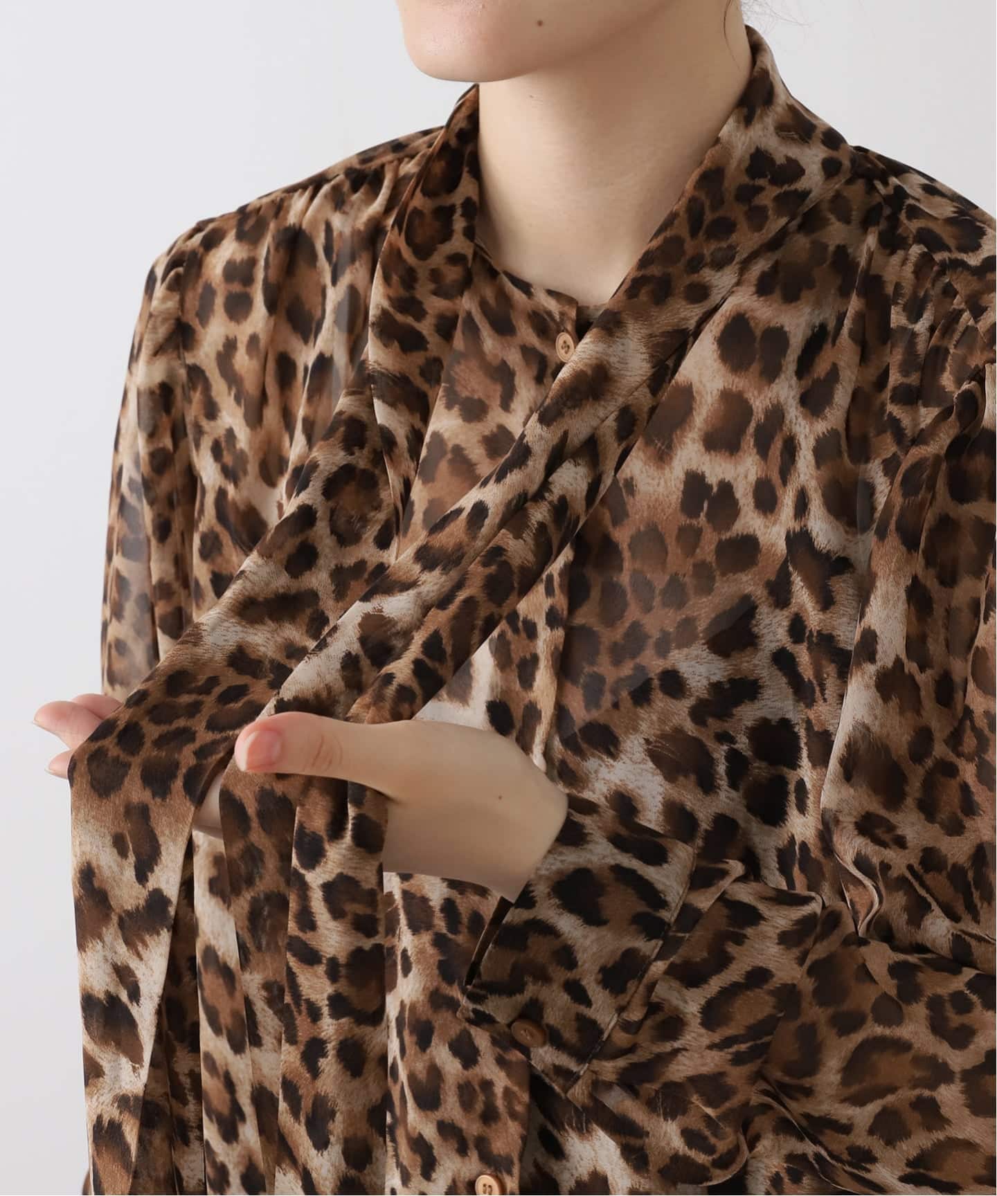 THELAURENT】 LEOPARD SWIPON BLOUSE（シャツ／ブラウス）｜Deuxieme