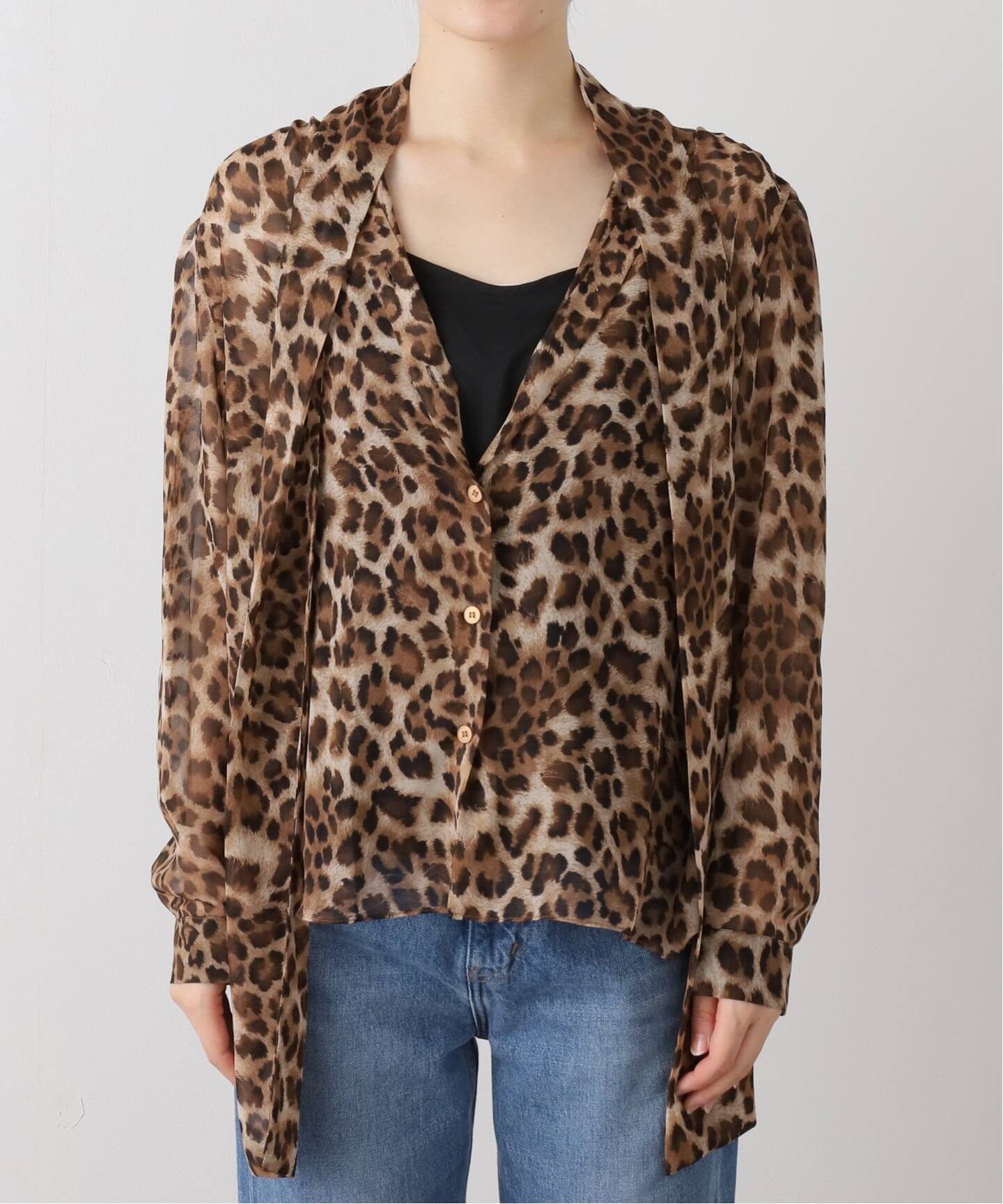 THELAURENT】 LEOPARD SWIPON BLOUSE（シャツ／ブラウス）｜Deuxieme