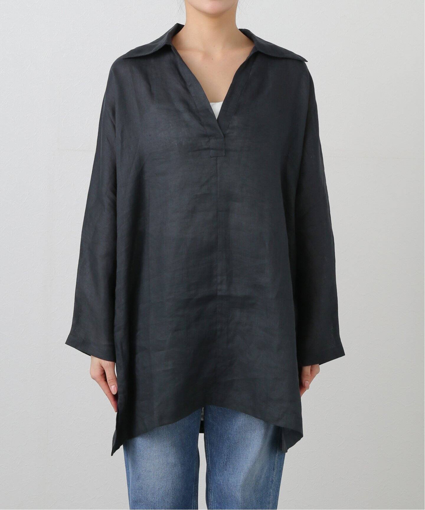 【MIKOH】25商品美品　Evie TOP　38　ネイビー　リネン MIKOH/ミコー】Evie TOP（シャツ／ブラウス）｜Deuxieme Classe