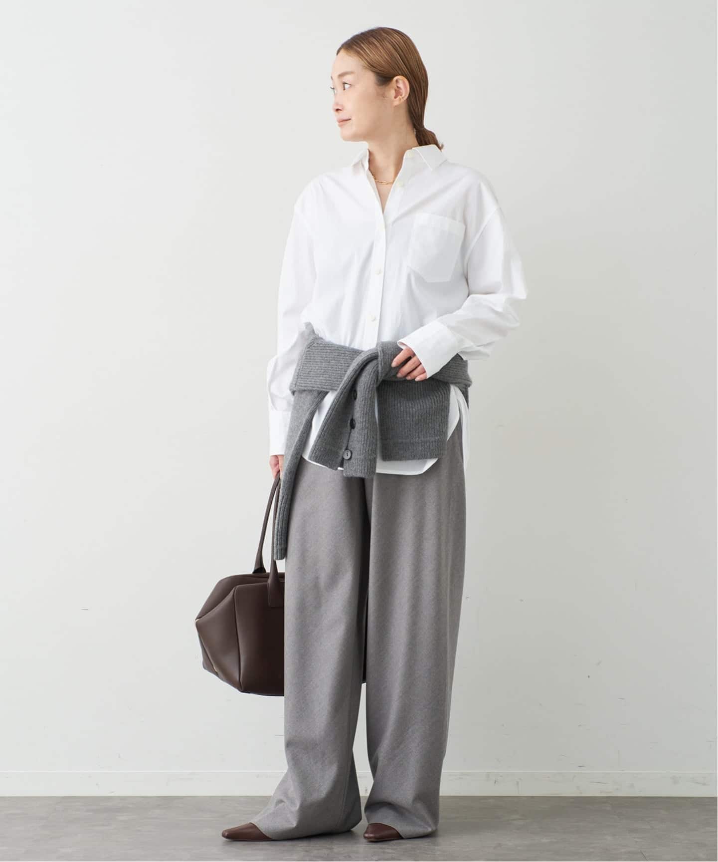 美品 MARIAMCMANUS マリアマクマナス シャツ ブラウス 長袖 白 MARIA MCMANUS/マリアマクマナス】Oversized Tunic Shirt