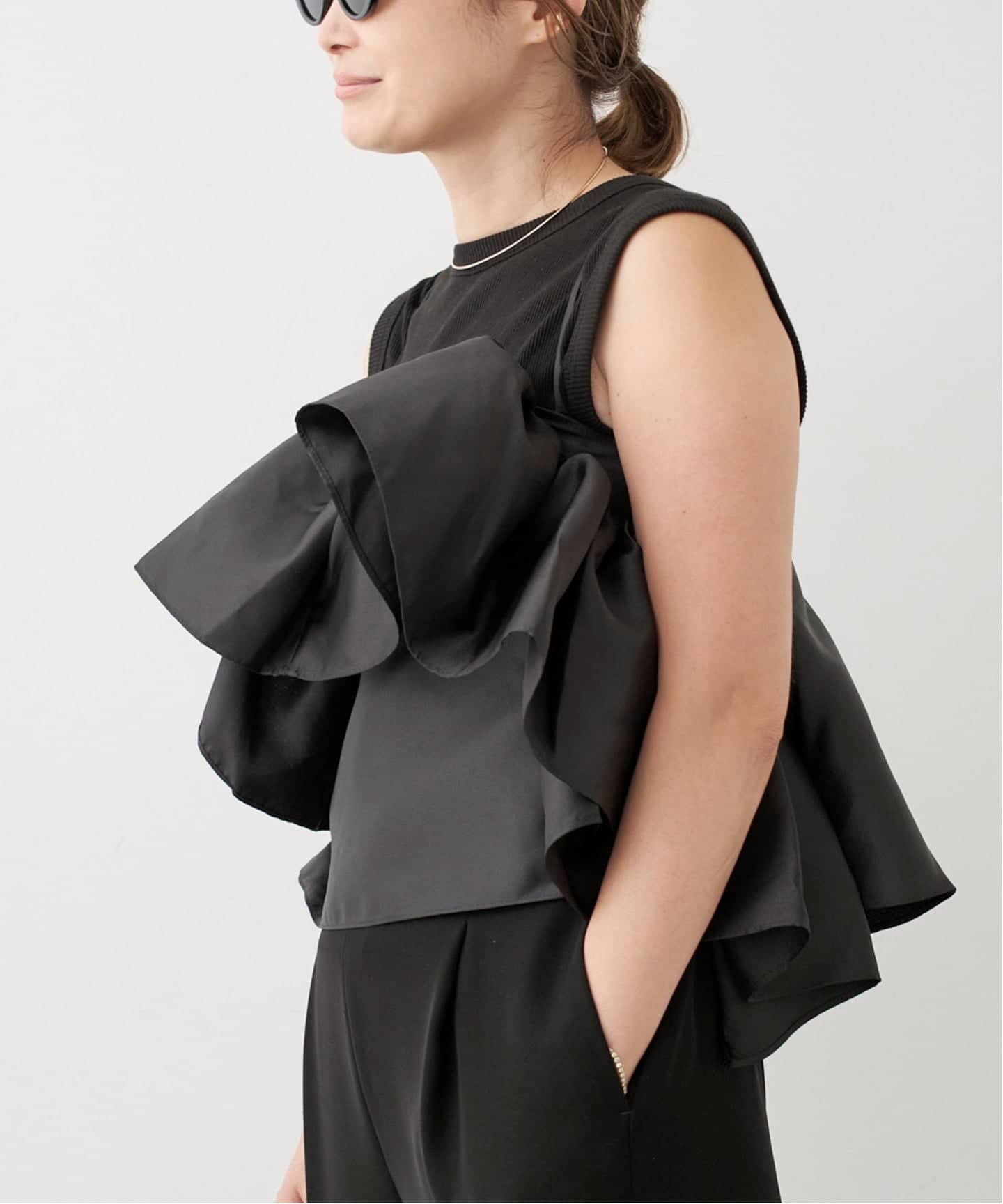 MARQUES ALMEIDA/マルケスアルメイダ】FRONT FRILL TOP（シャツ