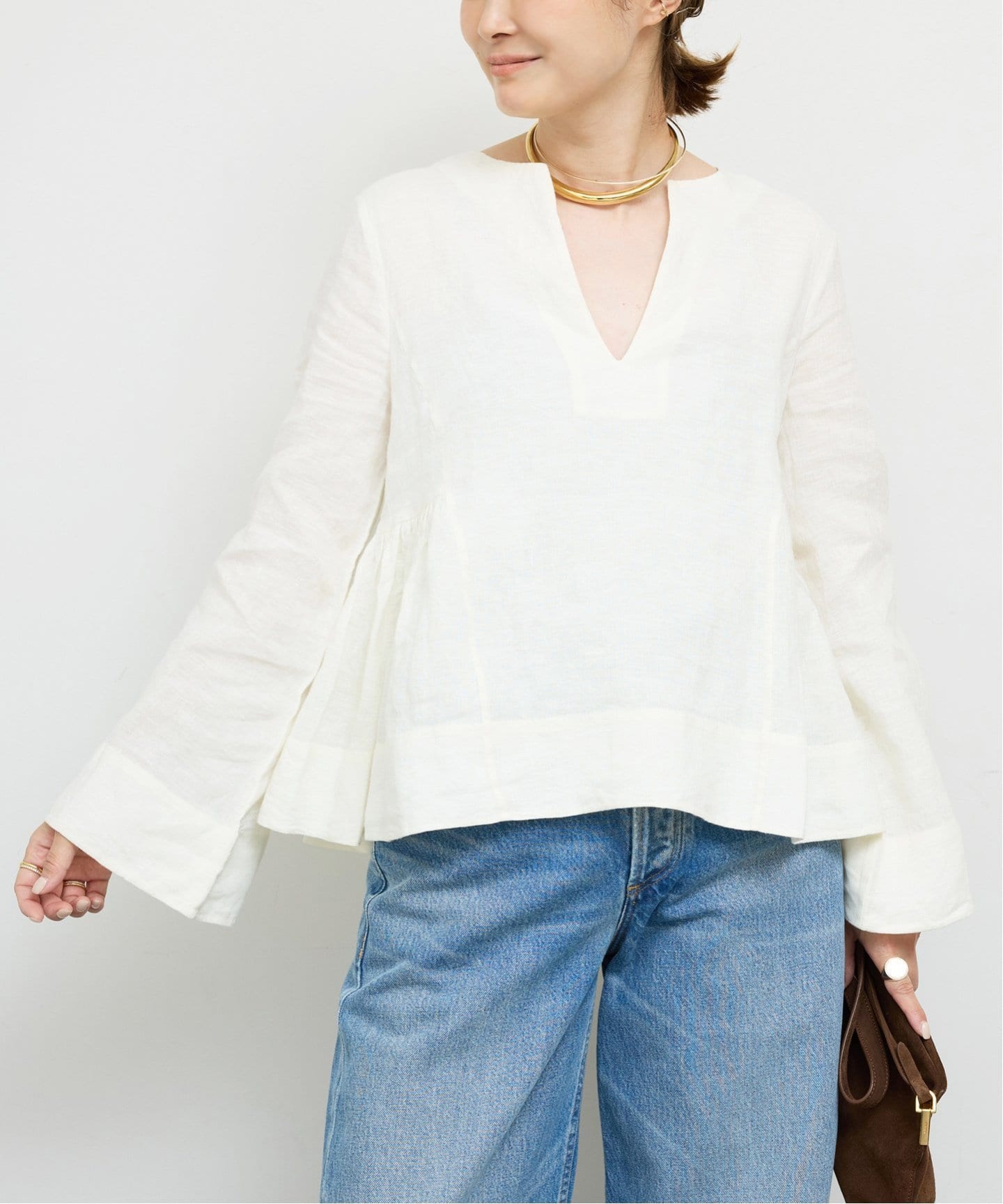MERLETTE/マーレット】Scoop Neck Blouse（シャツ／ブラウス