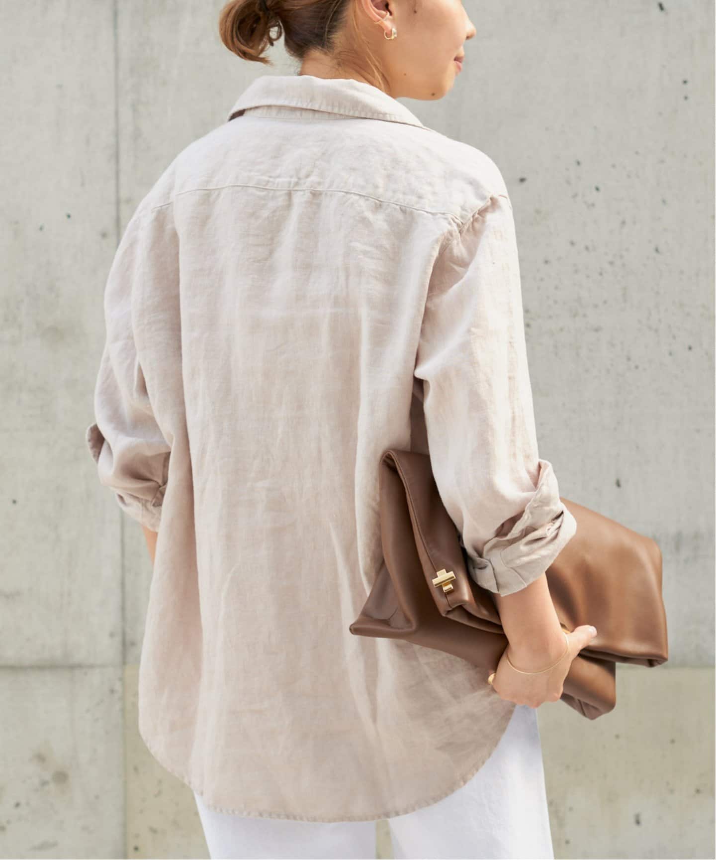 美品＊フランクアンドアイリーン Eileen コットンフランネルシャツ ベージュ FRANK&EILEEN/フランクアンドアイリーン】EILEEN/WASHED LINEN（シャツ