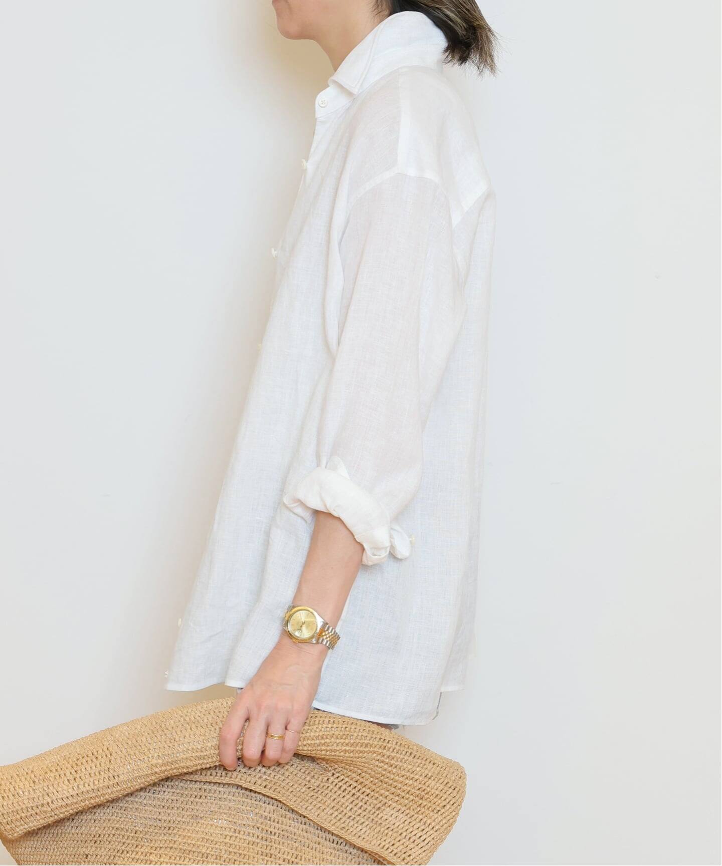 美品 MUSE de Deuxieme classe リネンシャツ ホワイト DEUXIEME CLASSE - MUSE de Deuxieme Classe Linen シャツ