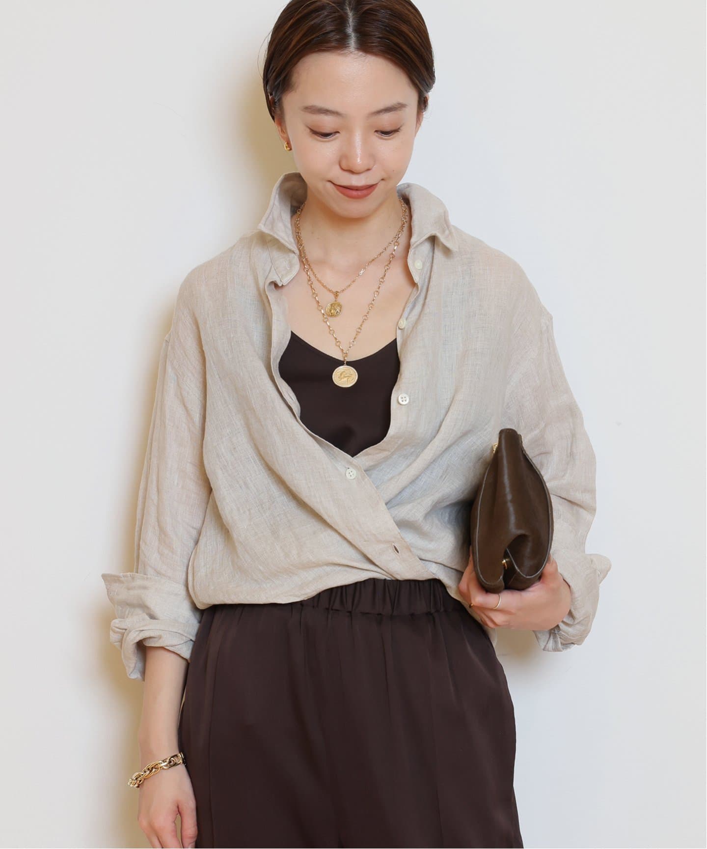 一度着用Deuxieme Classe LINEN WASH CACHE シャツ 追加 LINEN WASH CACHE シャツ（シャツ／ブラウス）｜Deuxieme