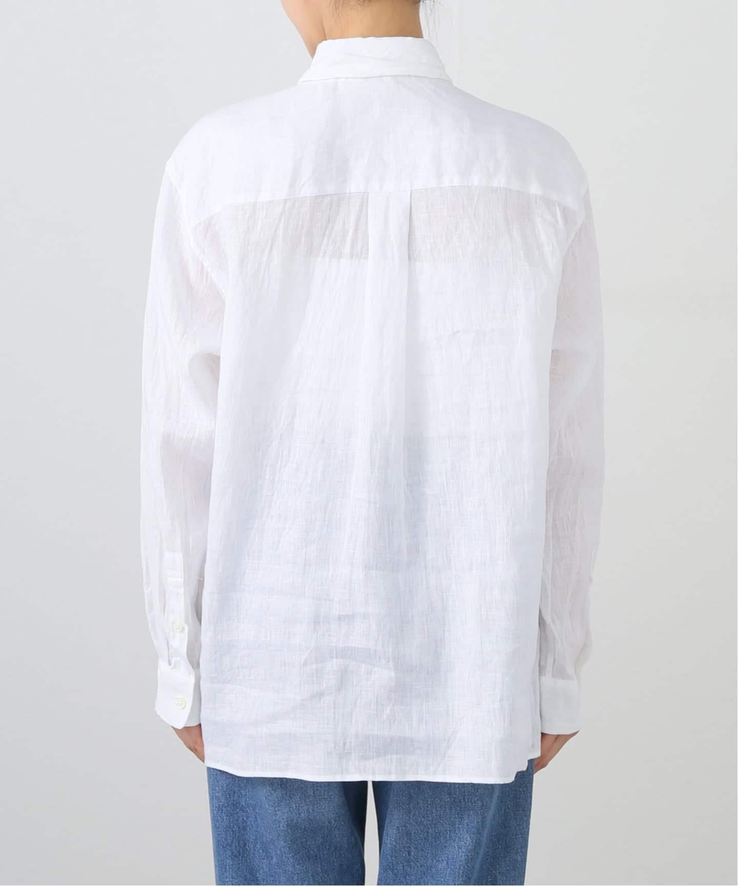 美品 MUSE de Deuxieme classe リネンシャツ ホワイト LINEN WASH CACHE シャツ（シャツ／ブラウス）｜MUSE de