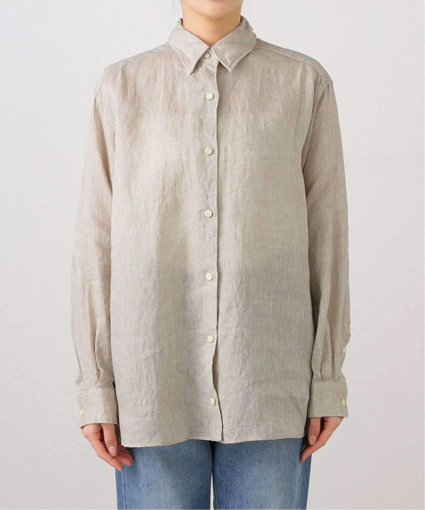 Deuxieme Classe LINEN WASH シャツ　サックスブルー LINEN WASH CACHE シャツ（シャツ／ブラウス）｜MUSE de
