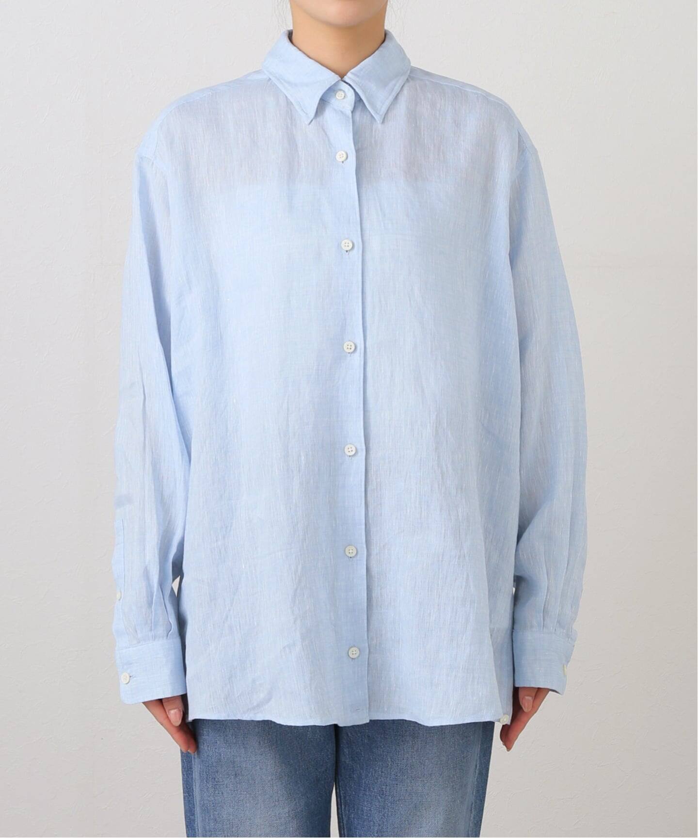 Deuxieme Classe LINEN WASH シャツ　サックスブルー LINEN WASH CACHE シャツ（シャツ/ブラウス）｜Deuxieme Classe