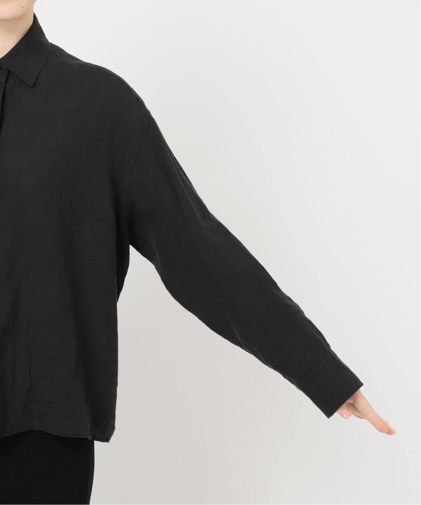 muse ドゥーズィーエムクラス　リネンシャツ　黒　日本製 Linen シャツ（シャツ／ブラウス）｜MUSE de Deuxieme Classe