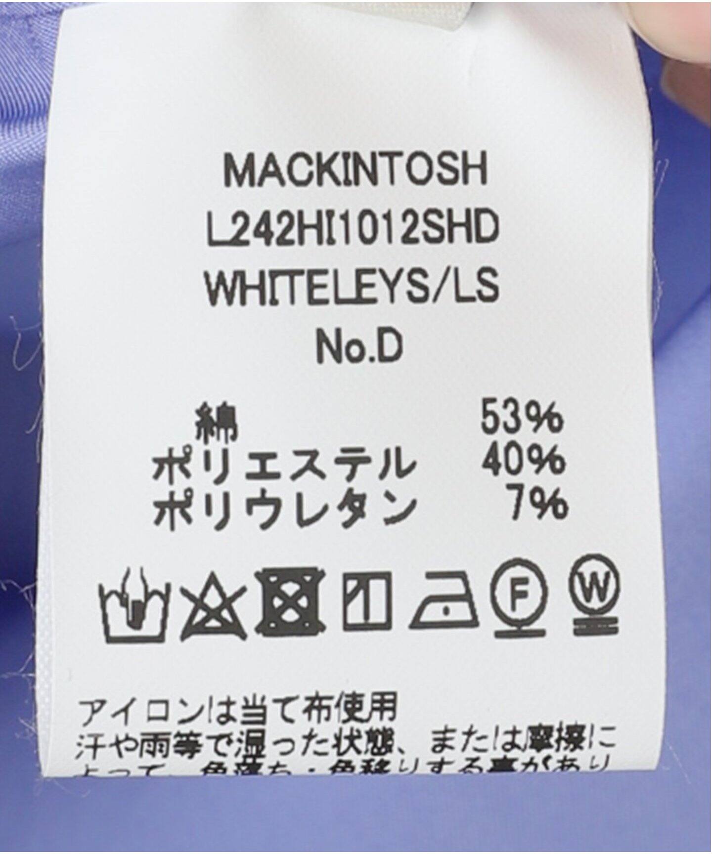 MACKINTOSH/マッキントッシュ】WHITELEYS LONG/S シャツ（シャツ