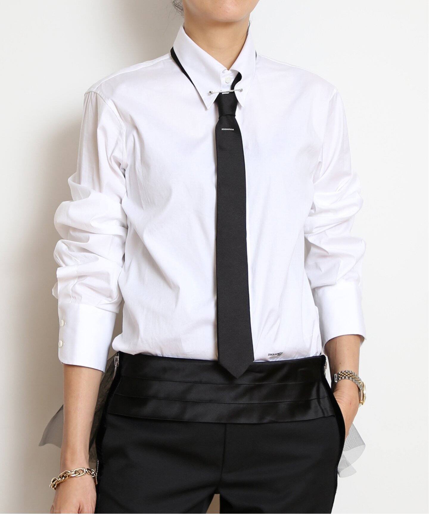 DSQUARED2/ディースクエアード】 EASY SLIM PIN COLLAR シャツ（シャツ  