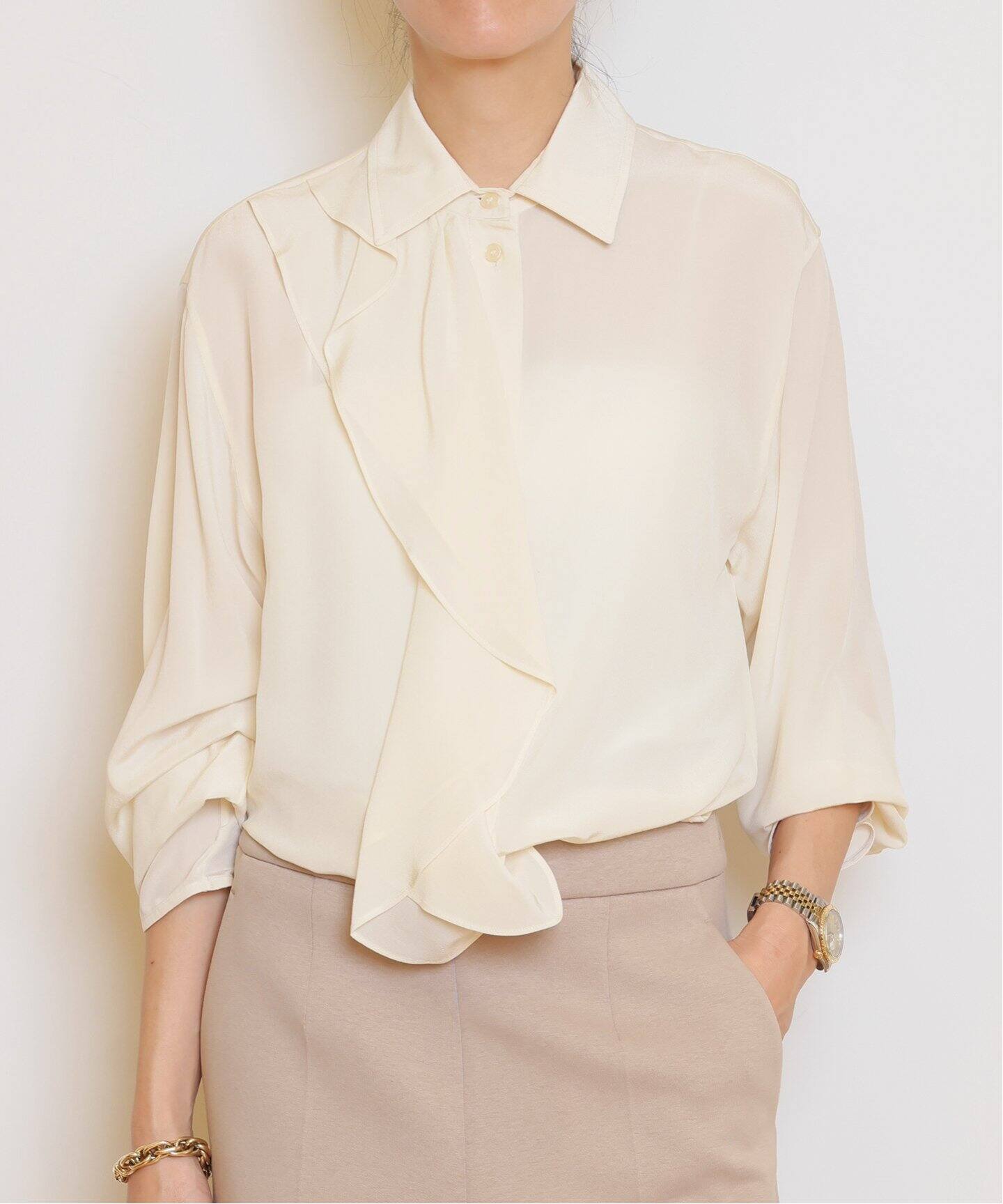 VICTORIA BECKHAM/ヴィクトリアベッカム】RUFFLE DETAIL ブラウス 