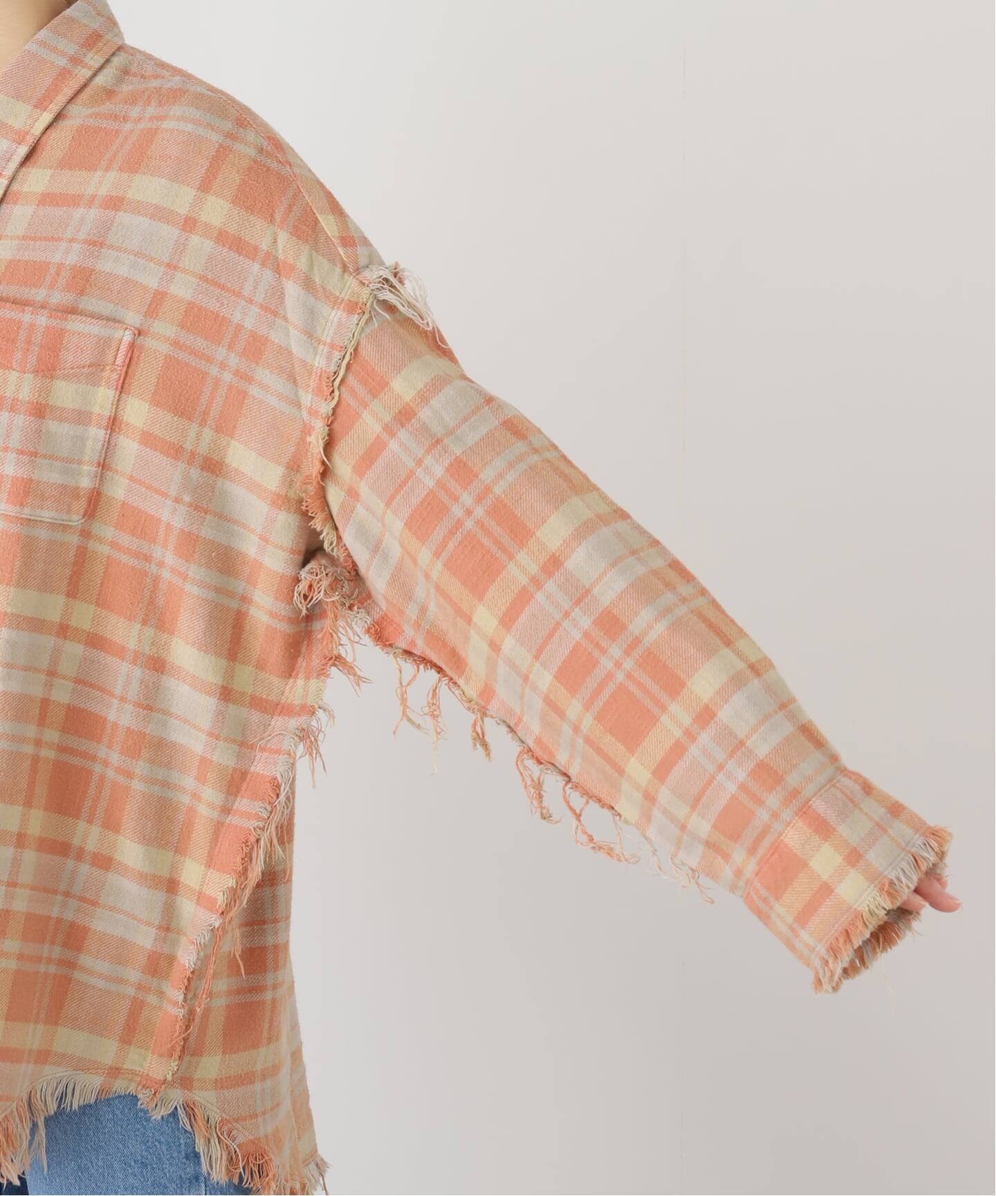 R13/アールサーティーン】SHREDDED SEAM DROP NECK シャツ（シャツ