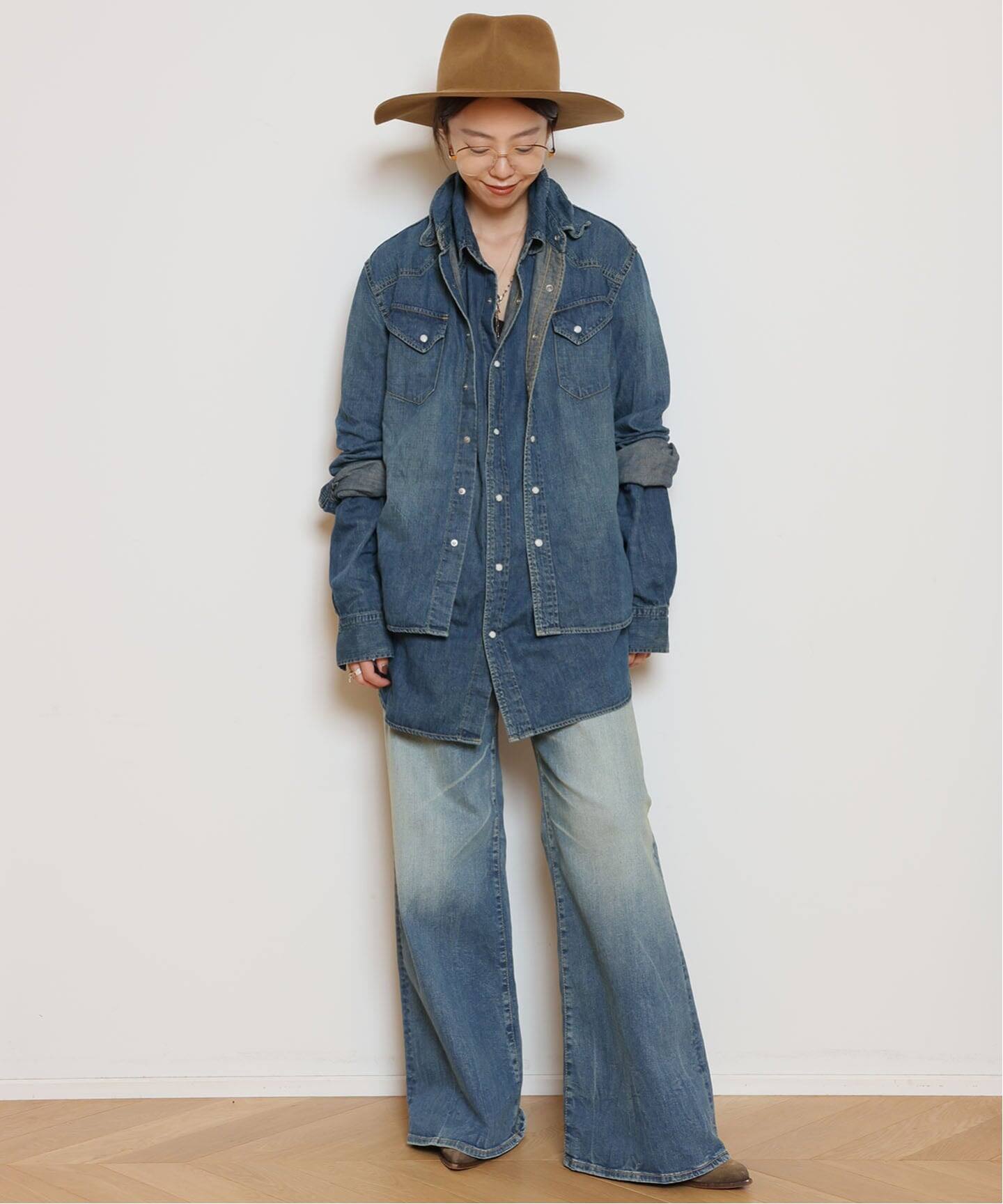 REMI RELIEF/レミレリーフ】DENIM BIG シャツ（シャツ／ブラウス