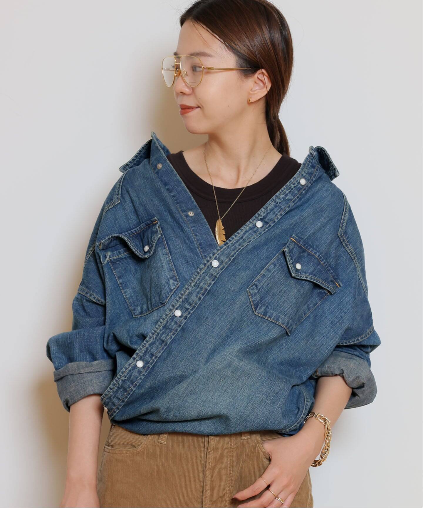 REMI RELIEF/レミレリーフ】DENIM BIG シャツ（シャツ／ブラウス 