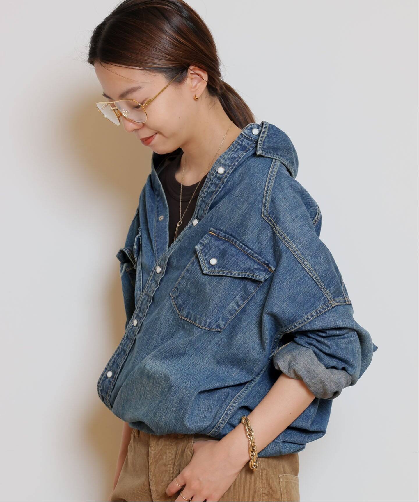 REMI RELIEF/レミレリーフ】DENIM BIG シャツ（シャツ／ブラウス