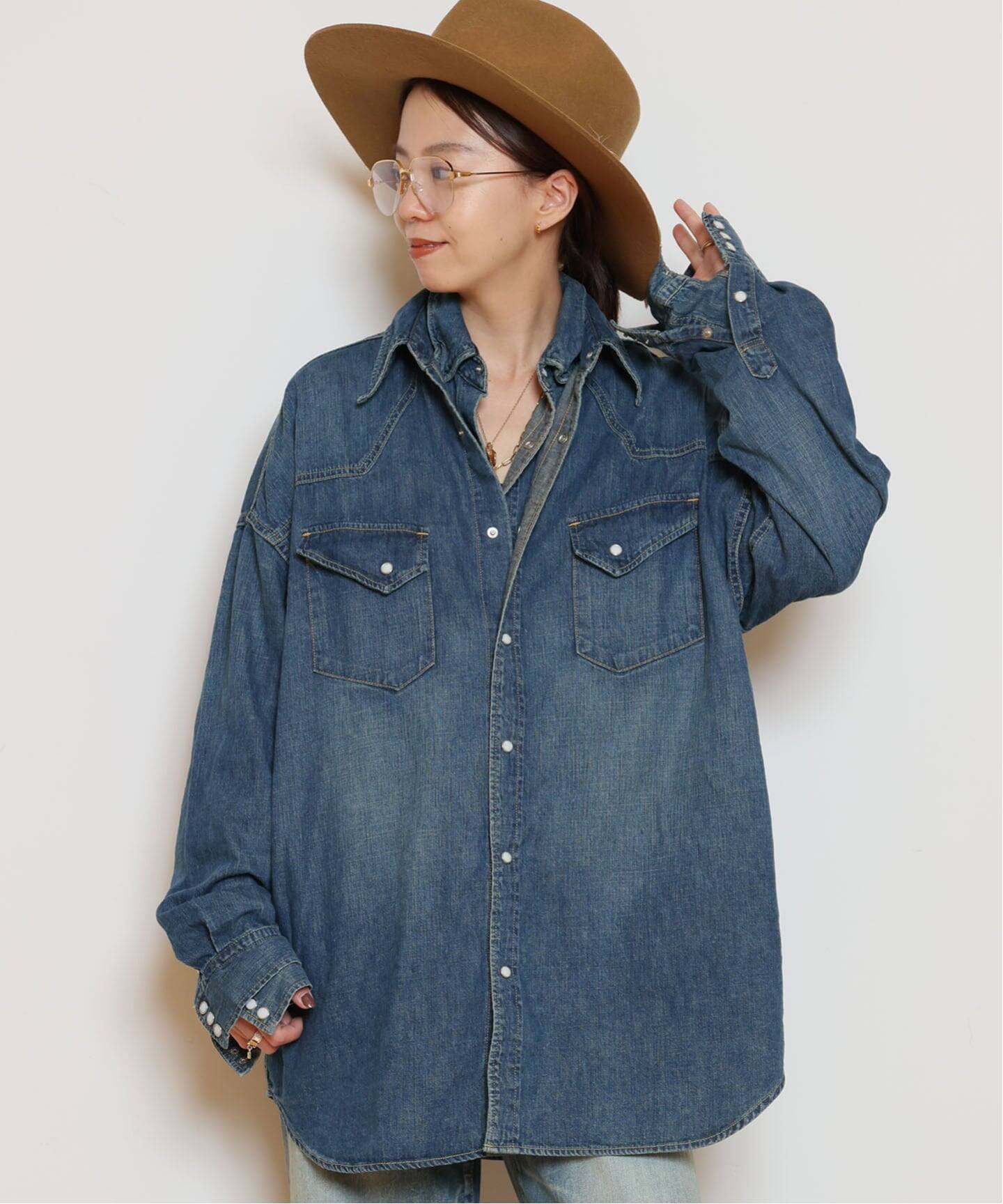 REMI RELIEF/レミレリーフ】DENIM BIG シャツ（シャツ／ブラウス 