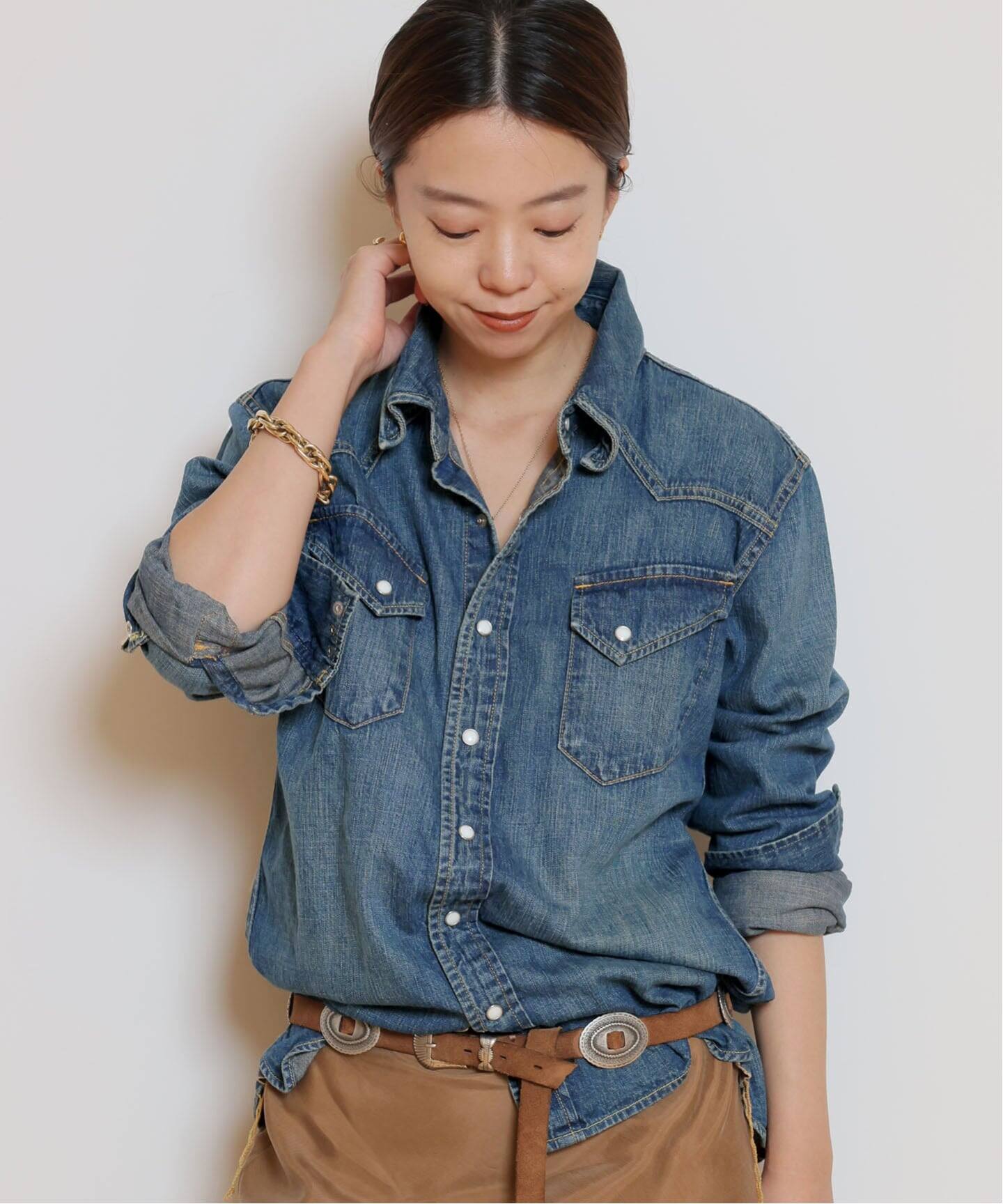 REMI RELIEF/レミレリーフ】DENIM SHORT シャツ（シャツ／ブラウス 