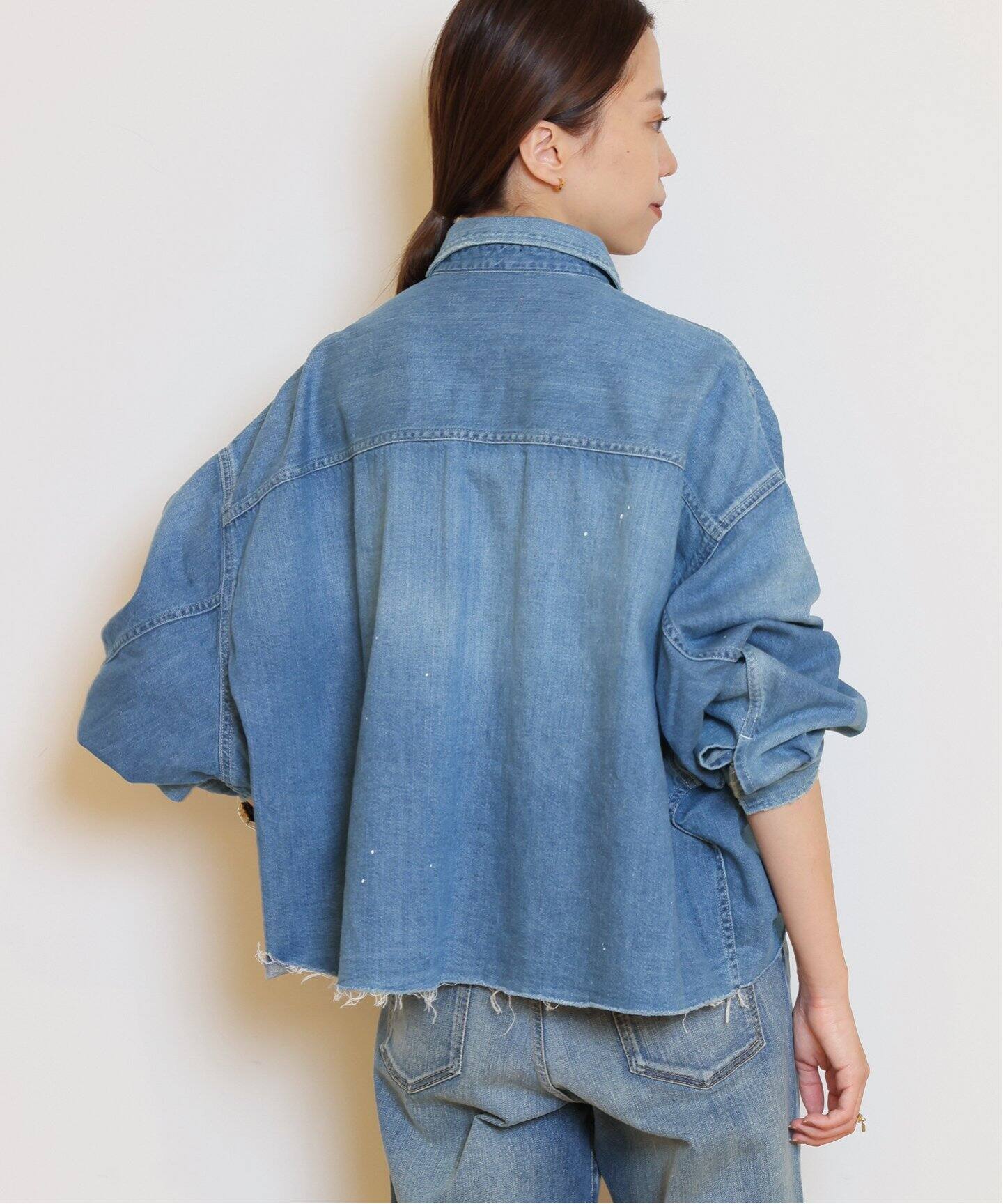 JOHNBULL/ジョンブル】 CROPPED DENIM シャツ（シャツ／ブラウス 