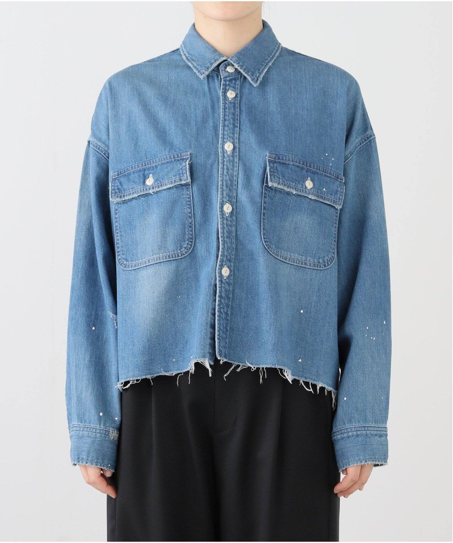 JOHNBULL/ジョンブル】 CROPPED DENIM シャツ（シャツ／ブラウス 