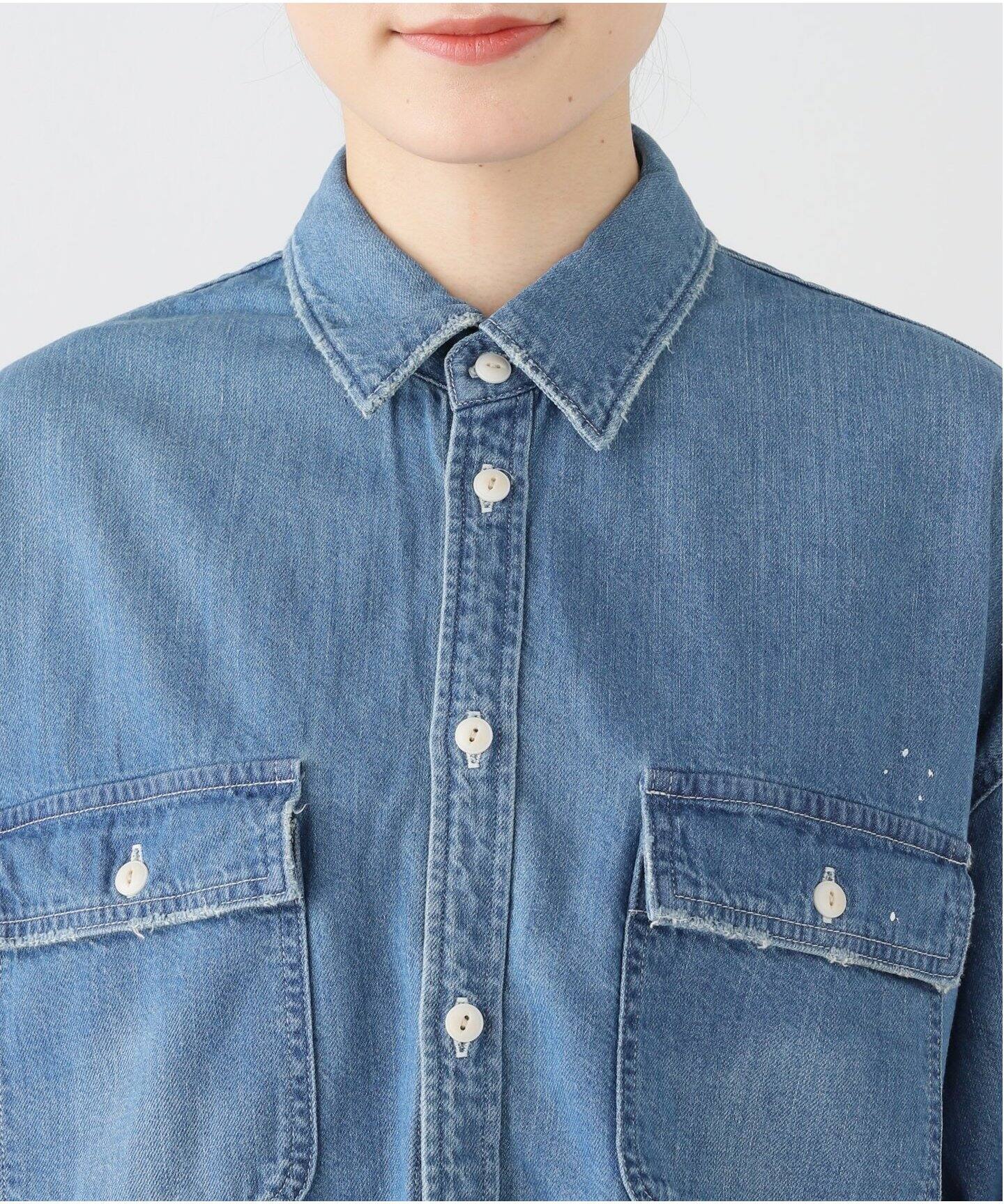JOHNBULL/ジョンブル】 CROPPED DENIM シャツ（シャツ／ブラウス 