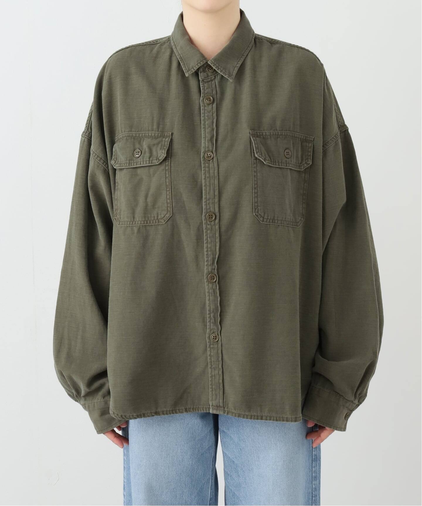REMI RELIEF/レミレリーフ】WIDE MILITARY シャツ（シャツ／ブラウス 
