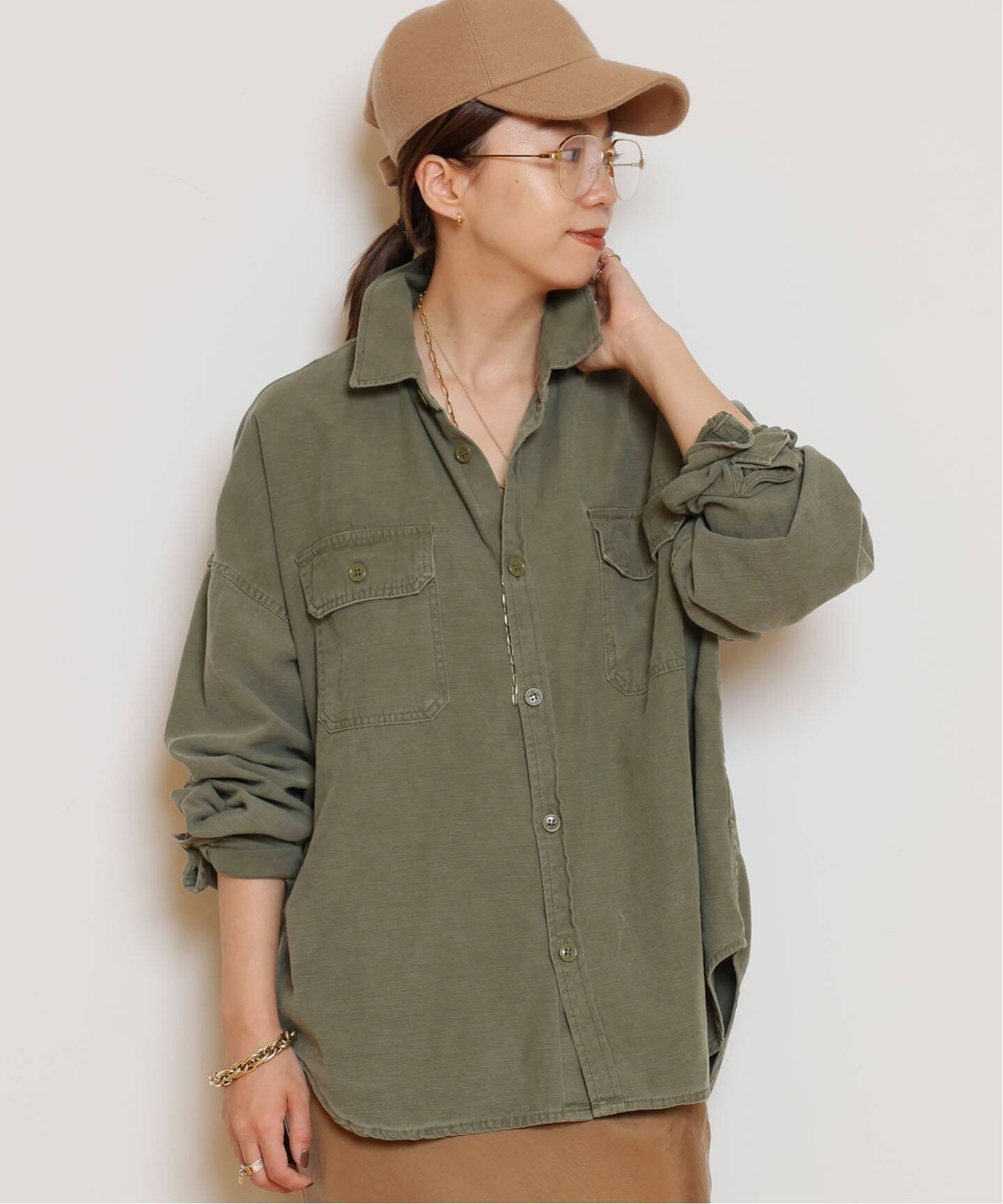 REMI RELIEF/レミレリーフ】WIDE MILITARY シャツ（シャツ／ブラウス 
