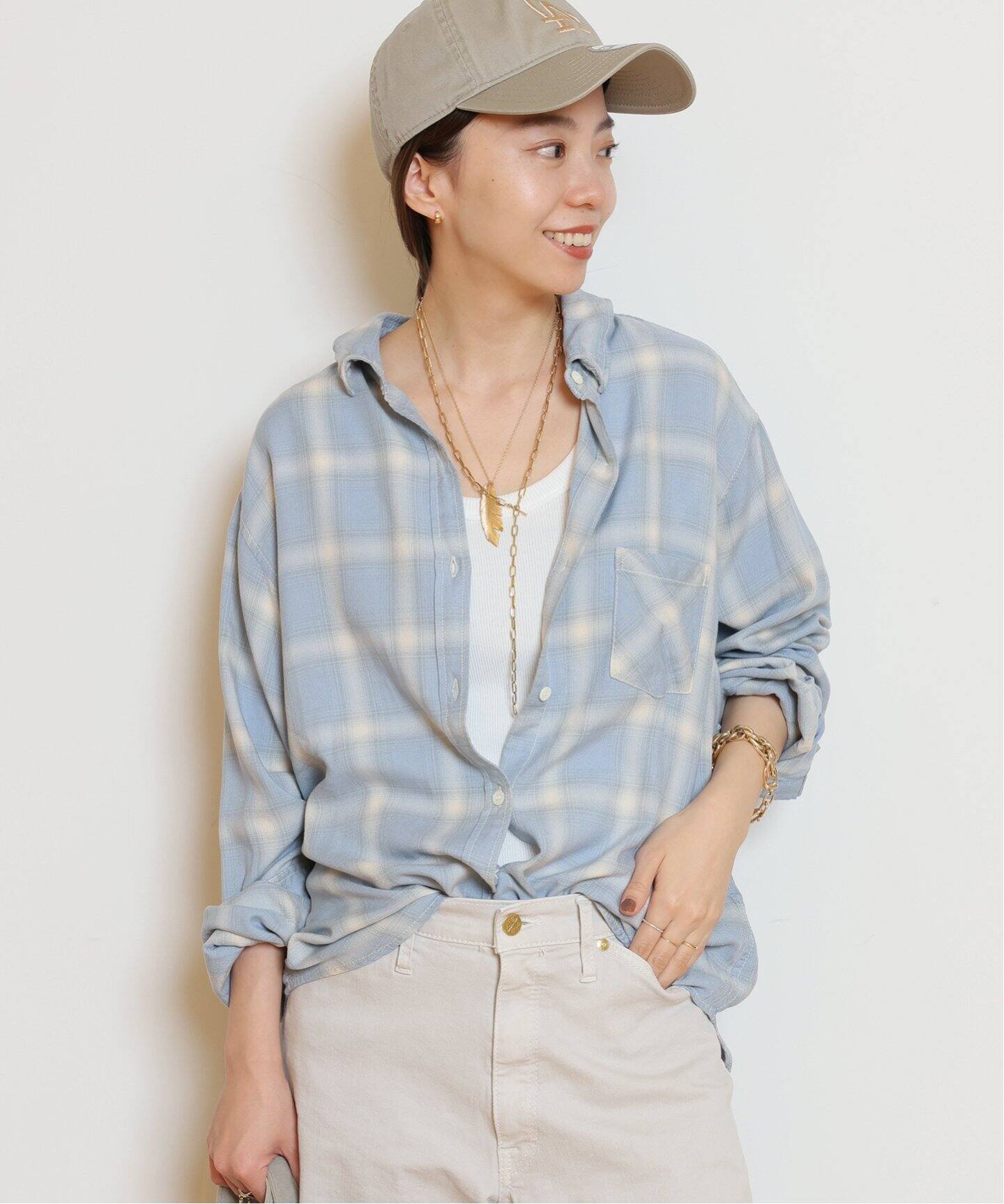 REMI RELIEF/レミレリーフ】 RAYON チェックシャツ《2》（シャツ  