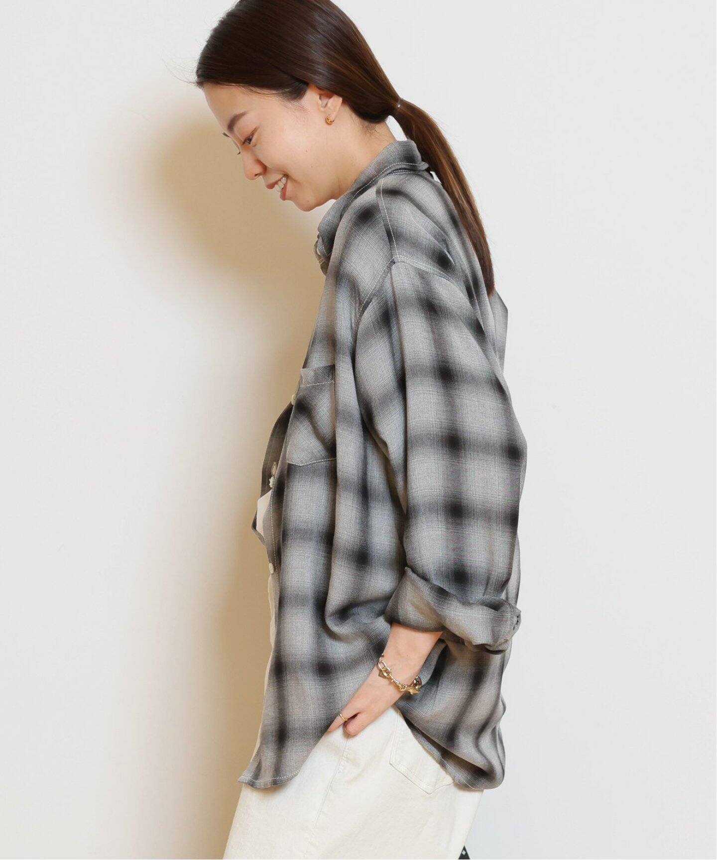 REMI RELIEF/レミレリーフ】 RAYON チェックシャツ《1》（シャツ  