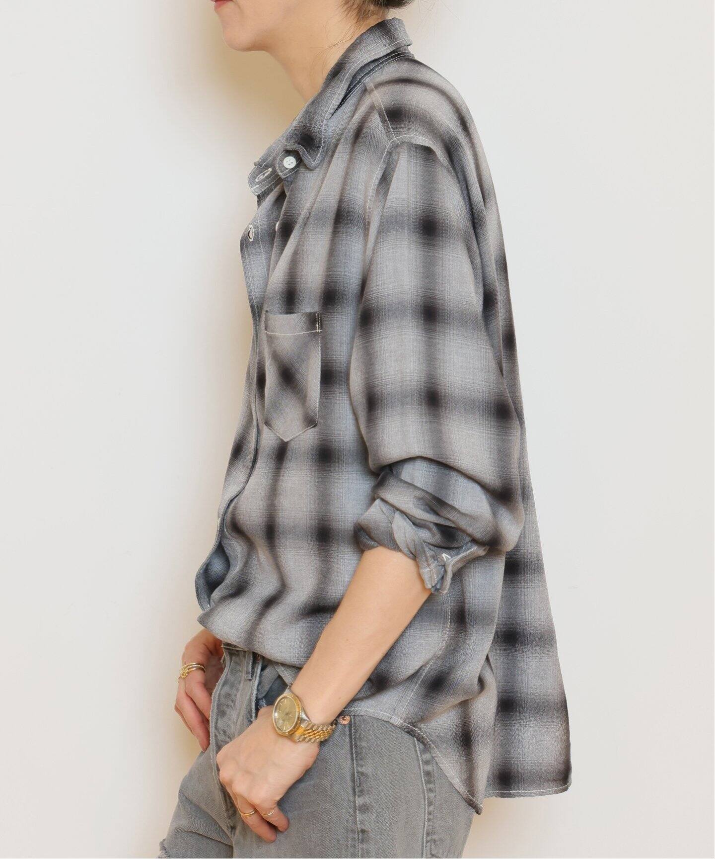 REMI RELIEF/レミレリーフ】 RAYON チェックシャツ《1》（シャツ  