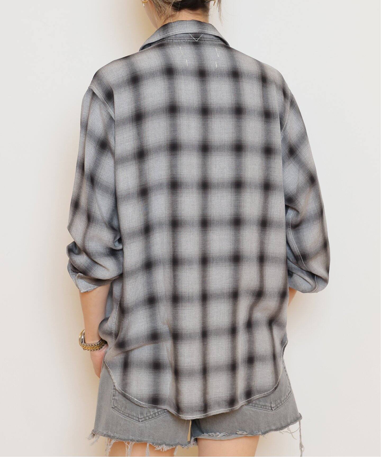 REMI RELIEF/レミレリーフ】 RAYON チェックシャツ《1》（シャツ 