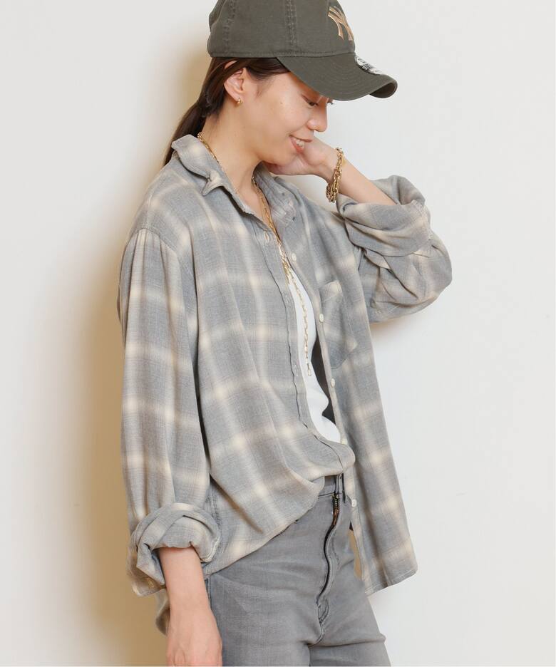 REMI RELIEF/レミレリーフ】 RAYON チェックシャツ《1》（シャツ  