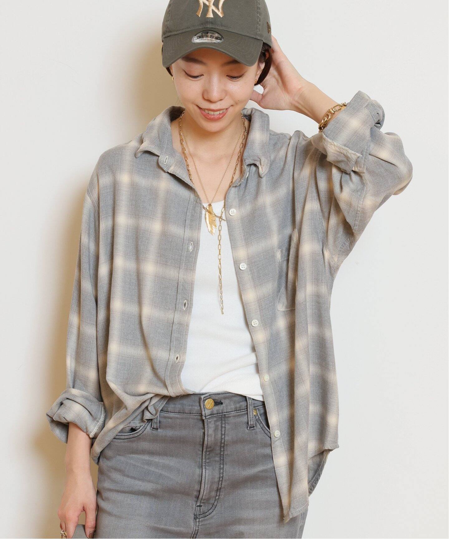 REMI RELIEF/レミレリーフ】 RAYON チェックシャツ《1》（シャツ  