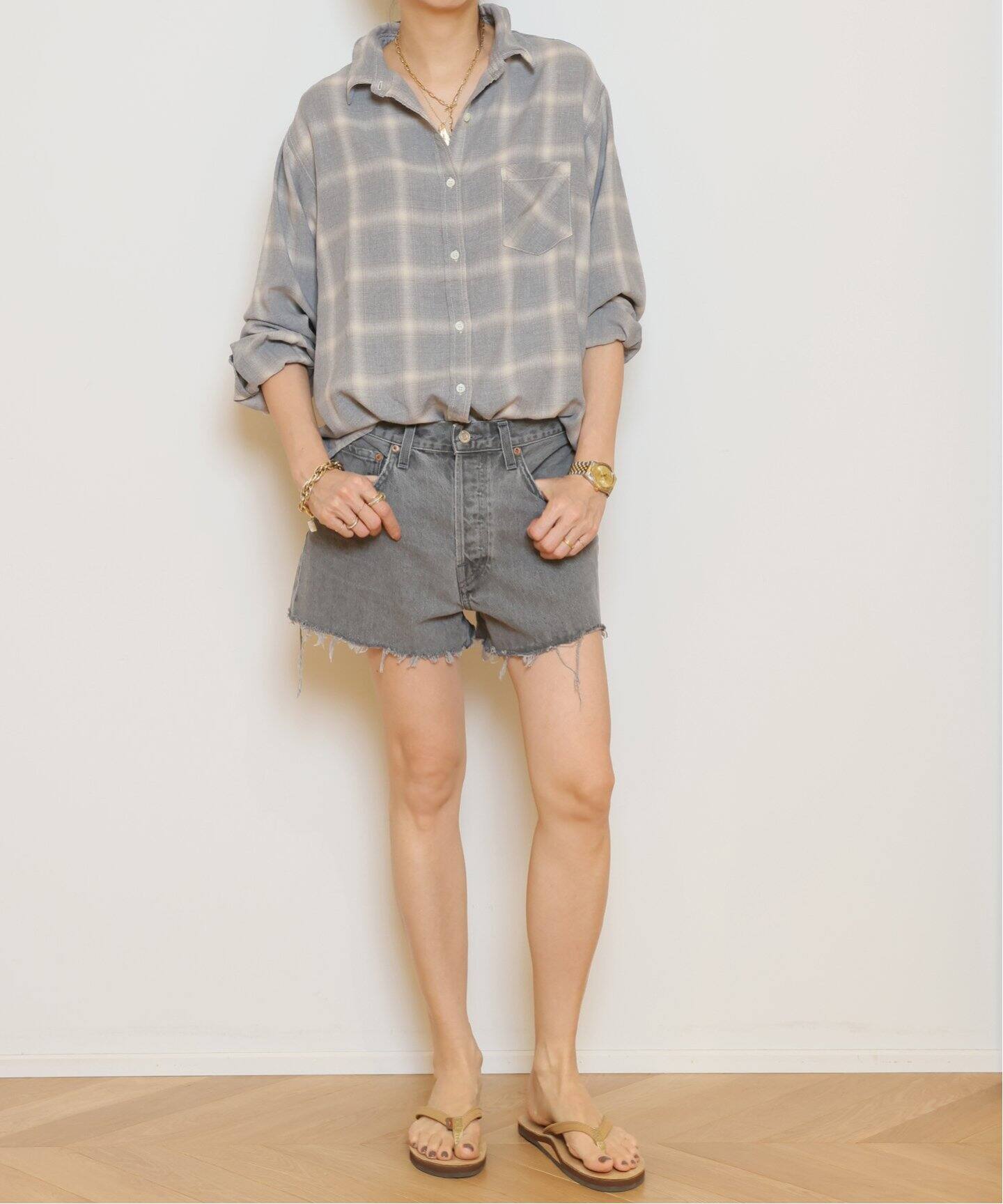 REMI RELIEF/レミレリーフ】 RAYON チェックシャツ《3》（シャツ 