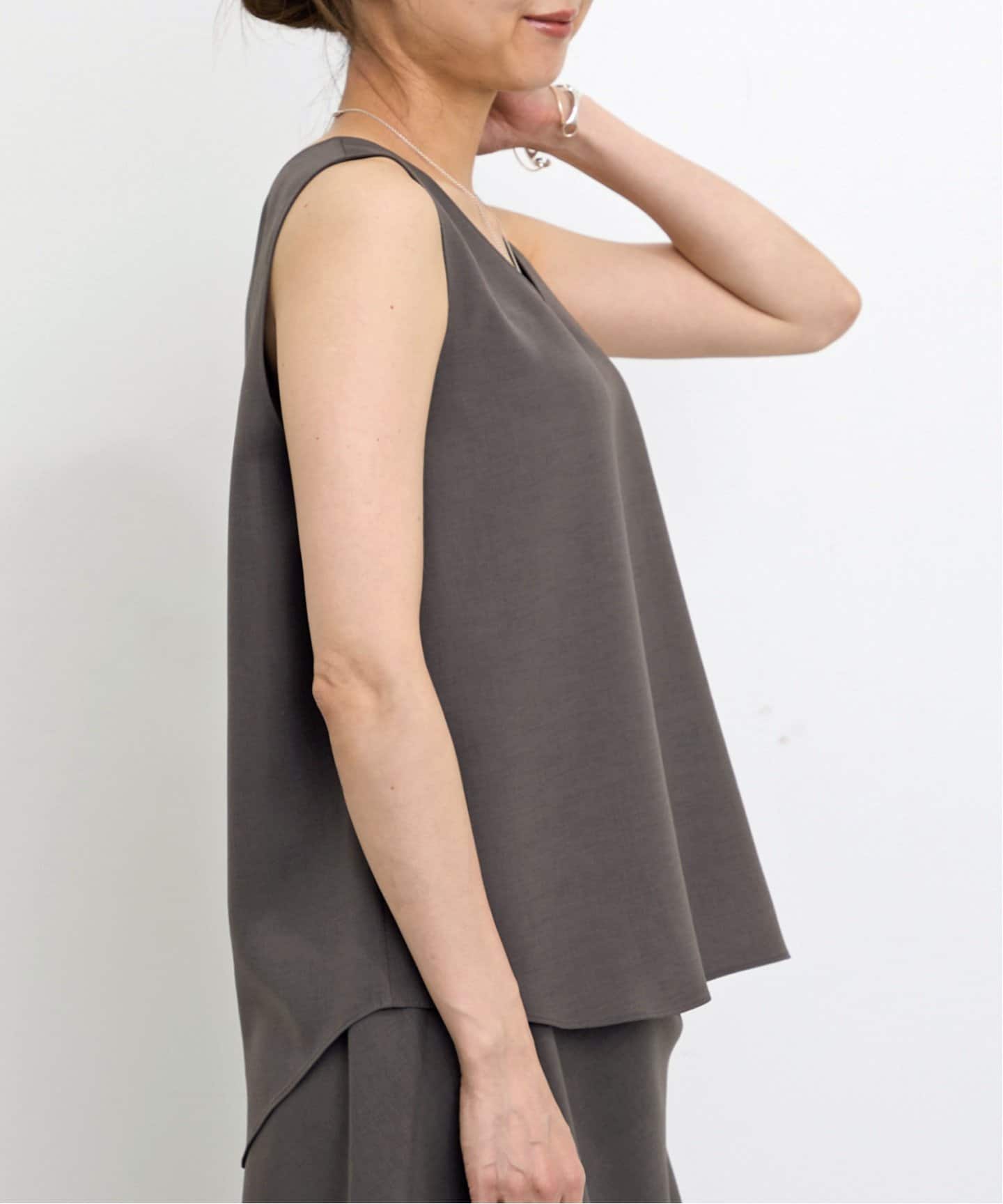 アパルトモン　シアーブラウス　グレー NO SLEEVE BLOUSE（シャツ／ブラウス）｜L'Appartement