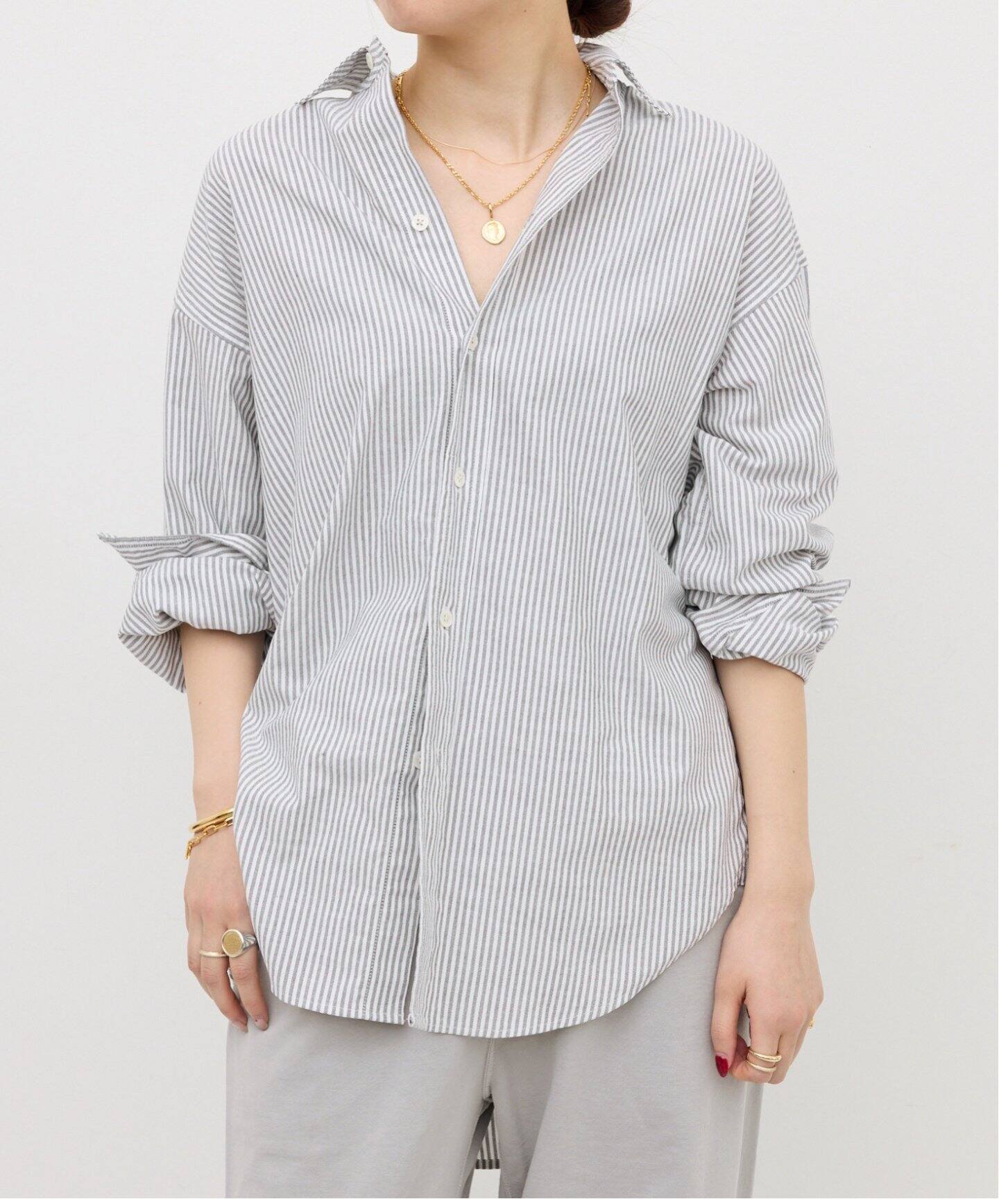 Cooldry Oxford Stripe Shirts（シャツ／ブラウス）｜L