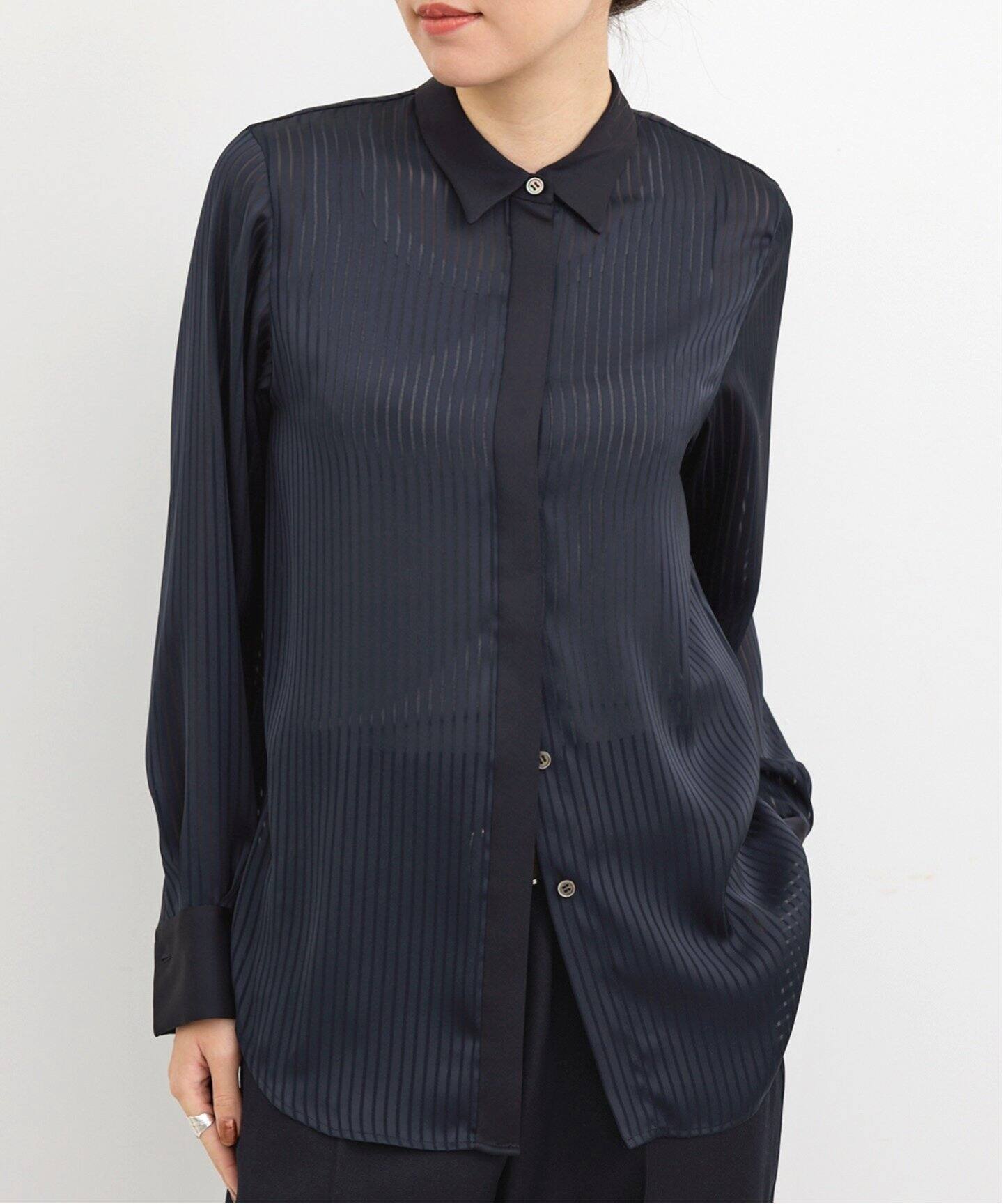 Stripe Sheer Shirts（シャツ／ブラウス）｜L