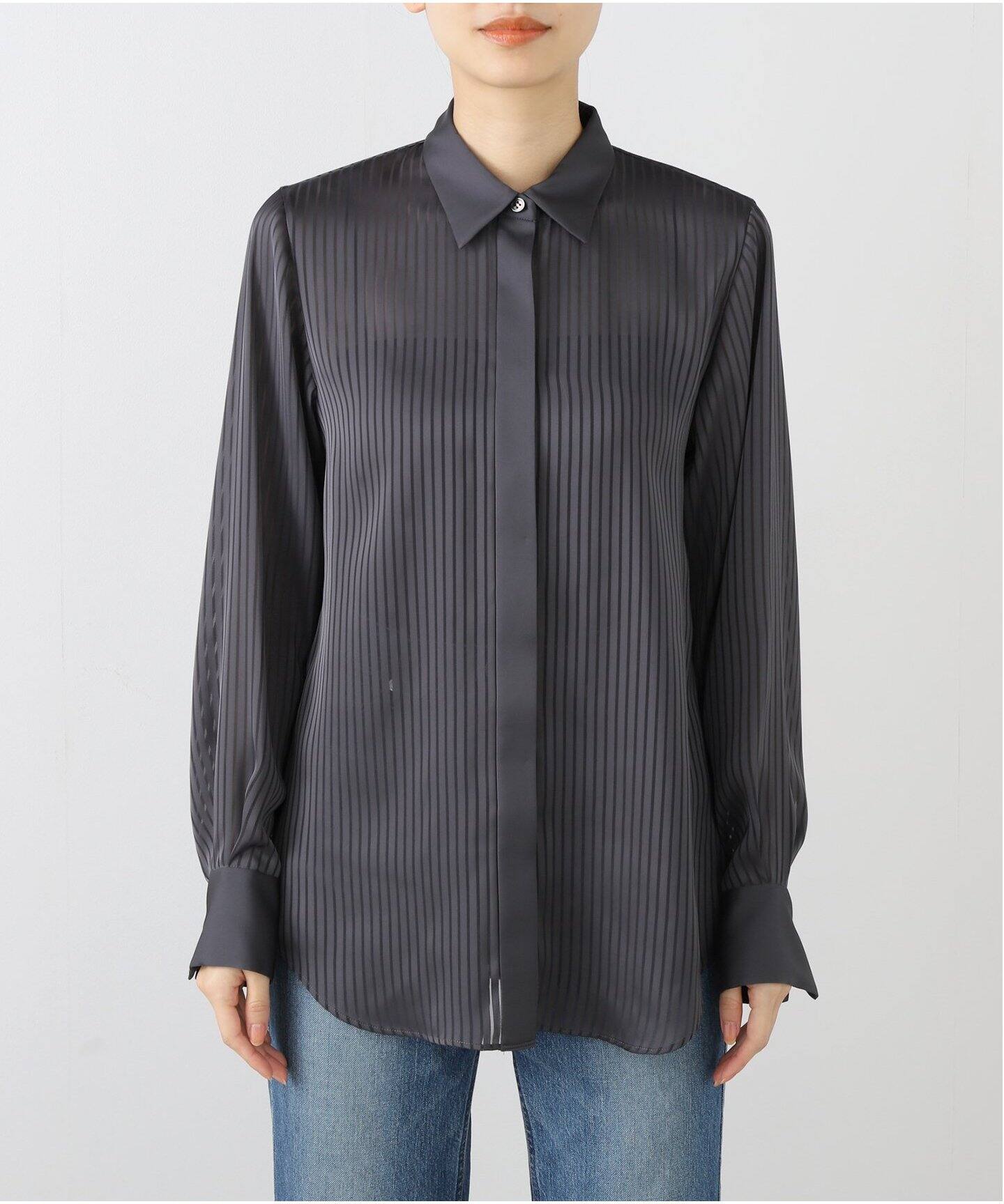 Stripe Sheer Shirts（シャツ／ブラウス）｜L