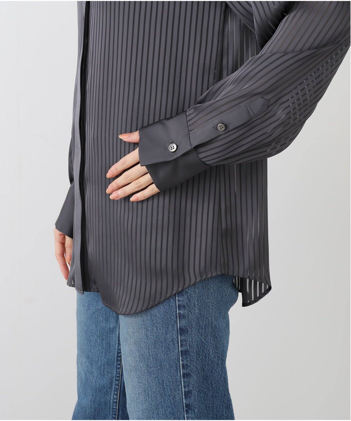 Stripe Sheer Shirts（シャツ／ブラウス）｜L