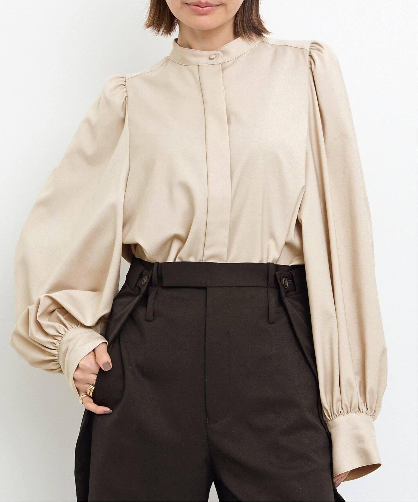 Washable Gather Blouse（シャツ／ブラウス）｜L 