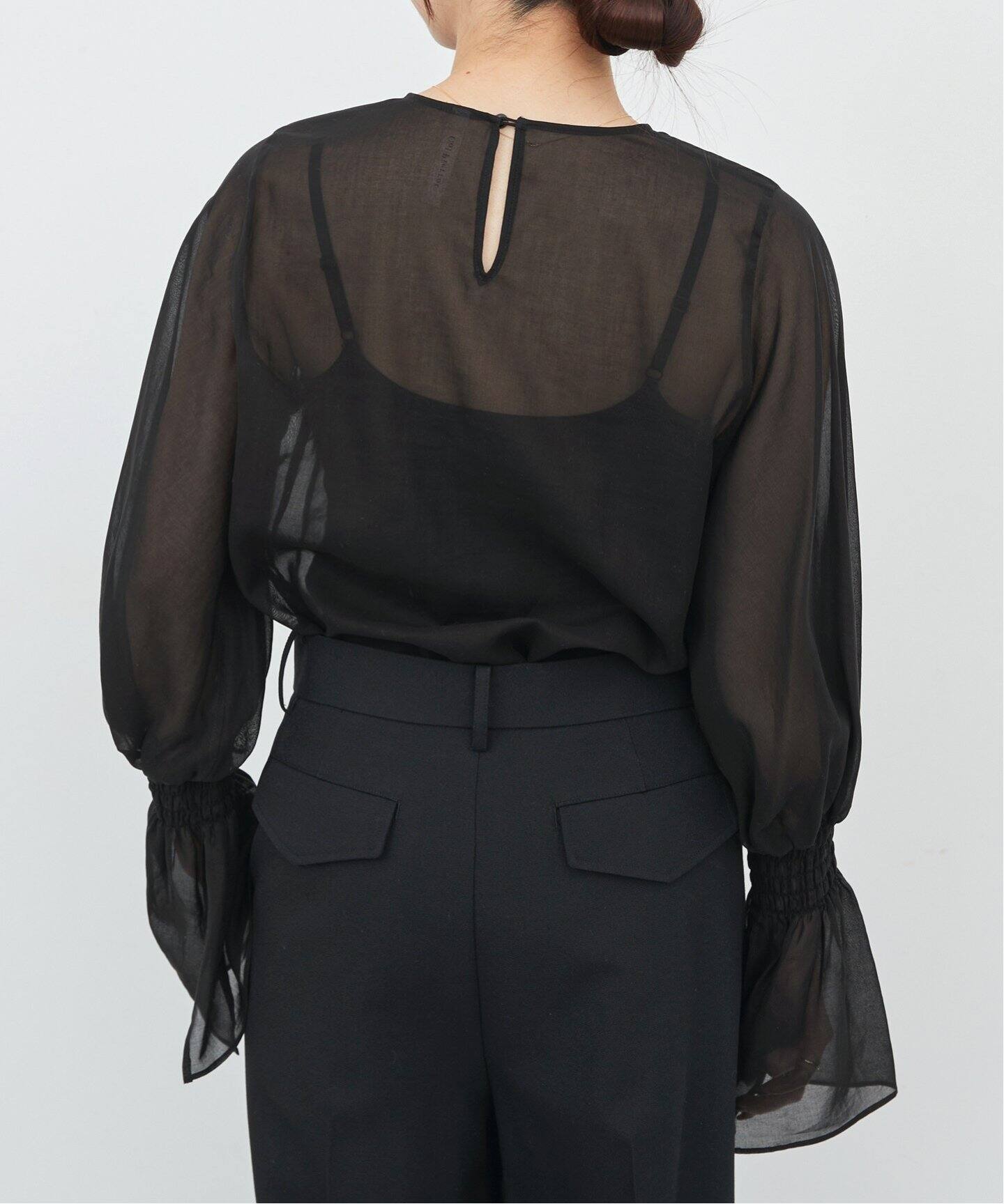Sheer Voile Shirring Blouse（シャツ／ブラウス）｜L