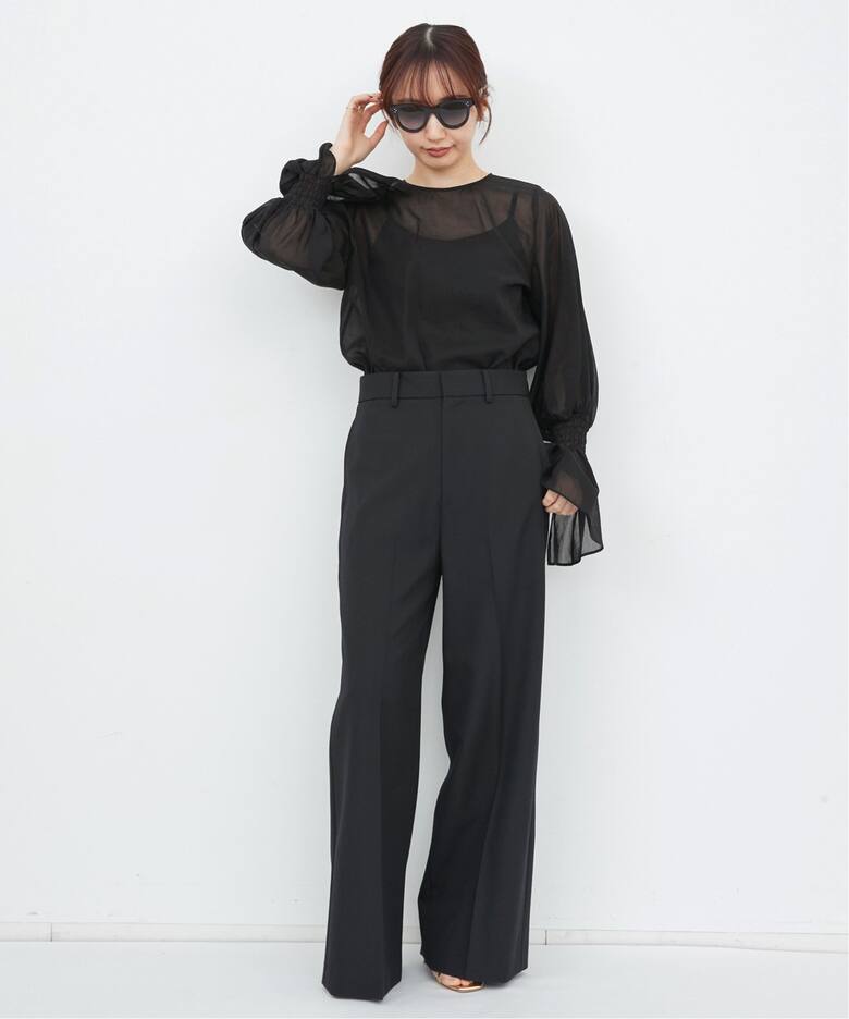 Sheer Voile Shirring Blouse（シャツ／ブラウス）｜L