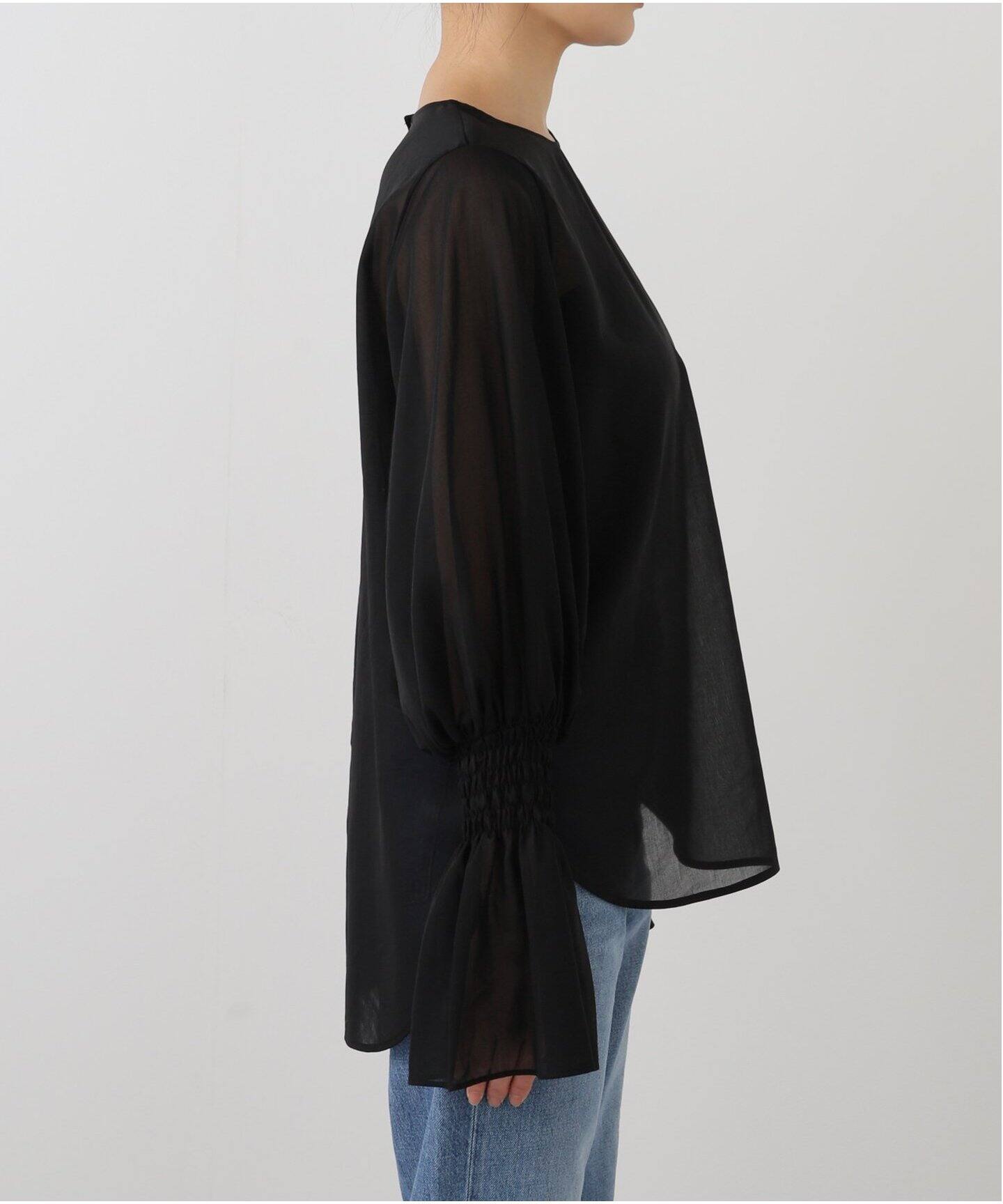 Sheer Voile Shirring Blouse（シャツ／ブラウス）｜L