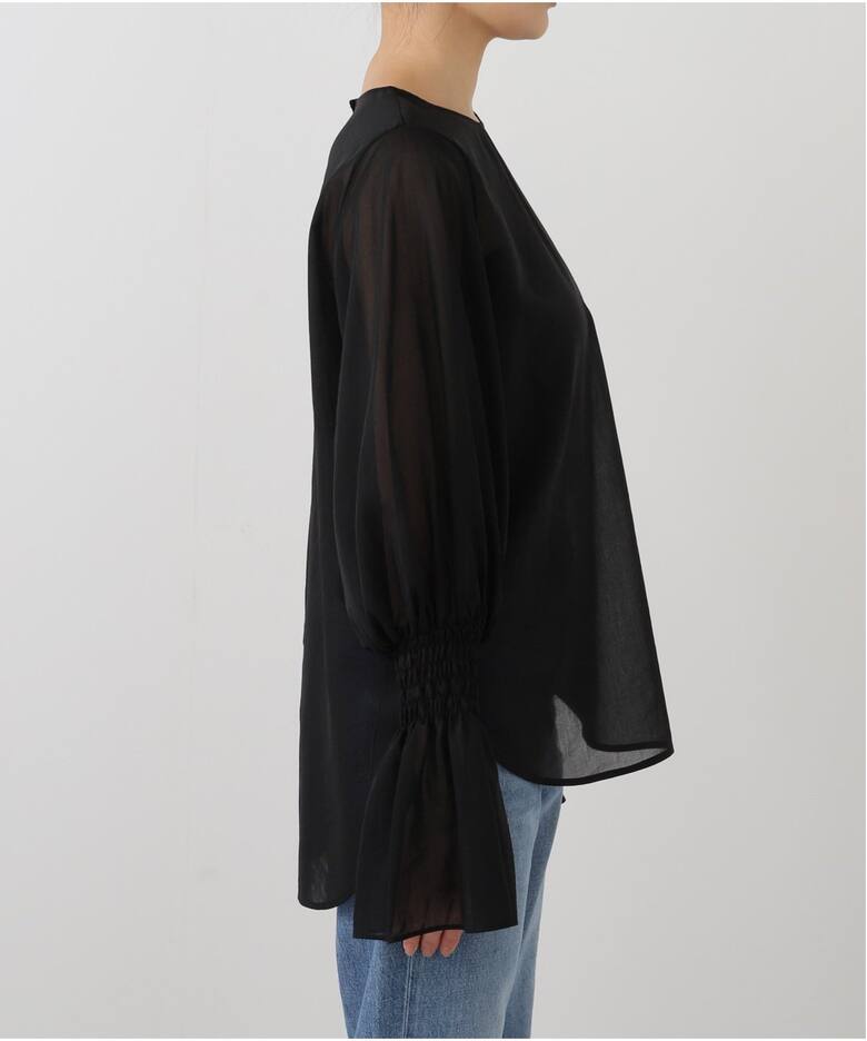 Sheer Voile Shirring Blouse（シャツ／ブラウス）｜L