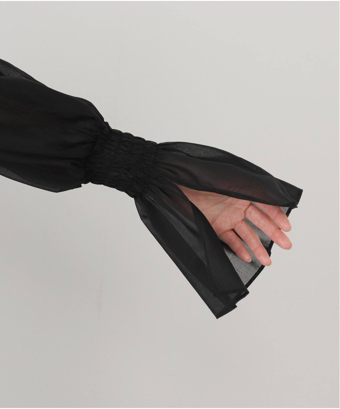Sheer Voile Shirring Blouse（シャツ／ブラウス）｜L