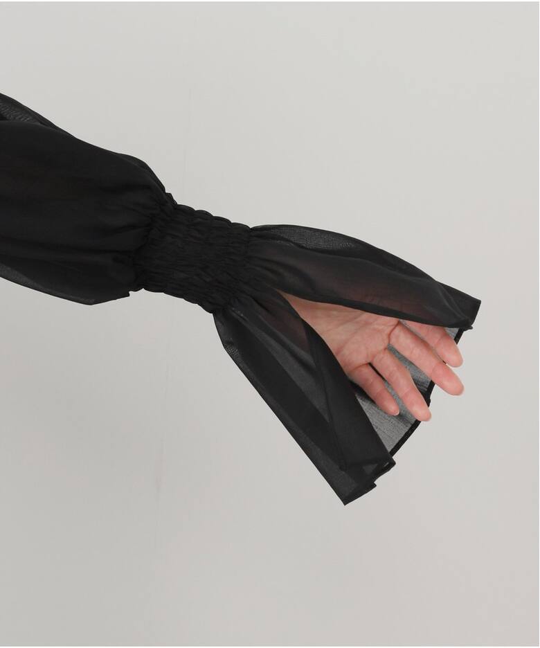 Sheer Voile Shirring Blouse（シャツ／ブラウス）｜L
