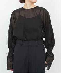 Sheer Voile Shirring Blouse（シャツ／ブラウス）｜L
