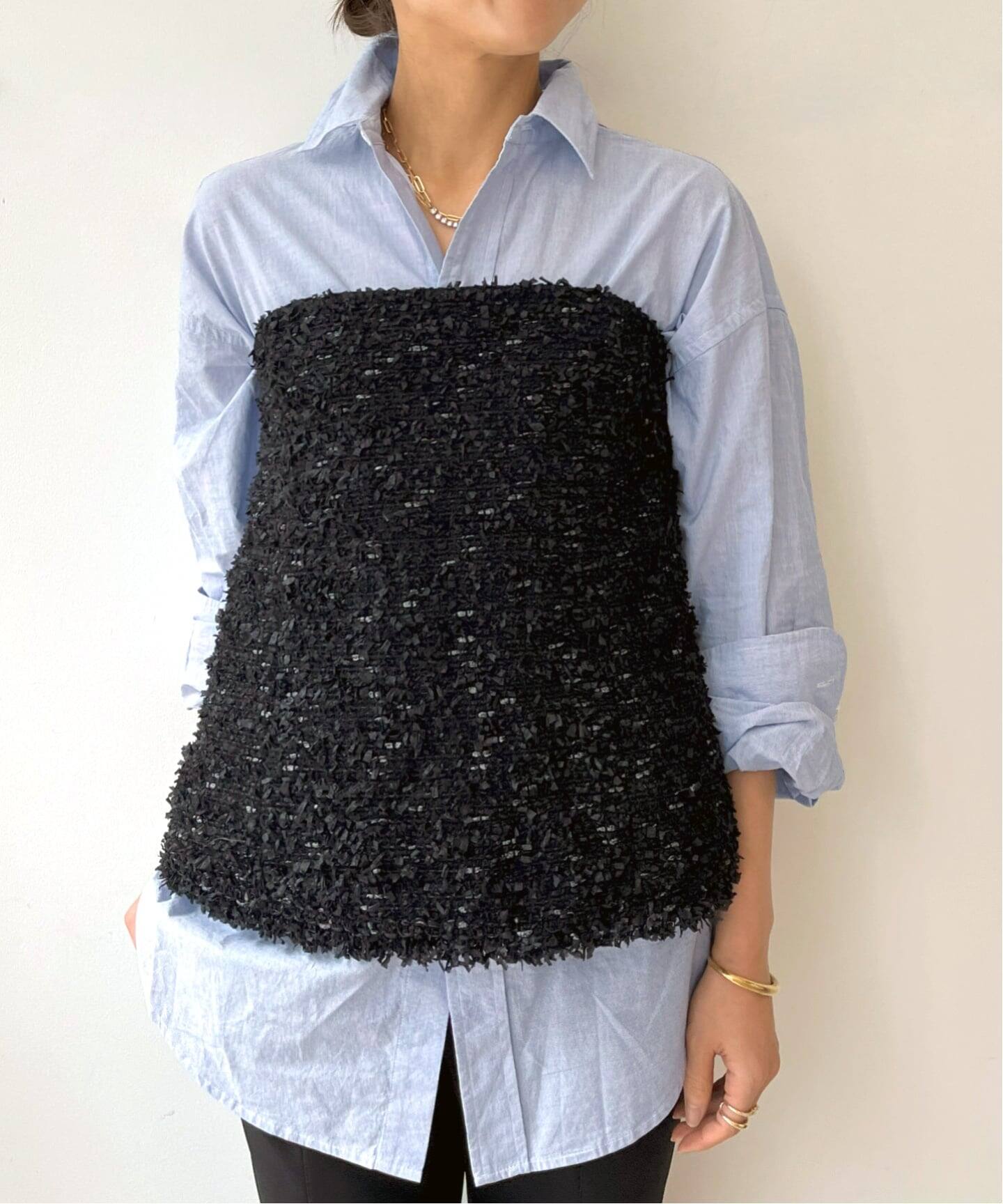 Fancy yarn Tweed Bustie（その他トップス）｜L